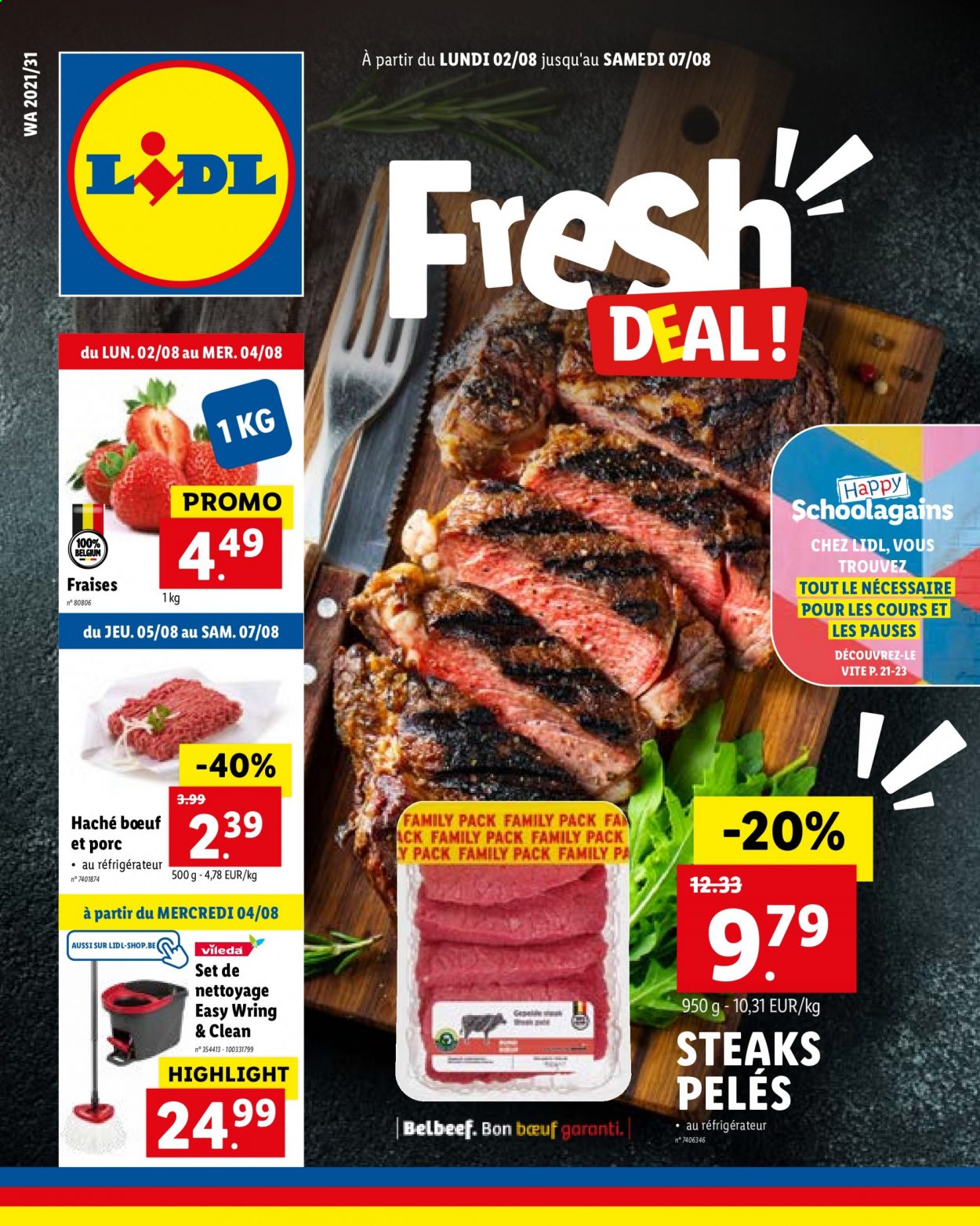 thumbnail - Lidl-aanbieding - 02/08/2021 - 07/08/2021 -  producten in de aanbieding - Vileda, steak. Pagina 1.