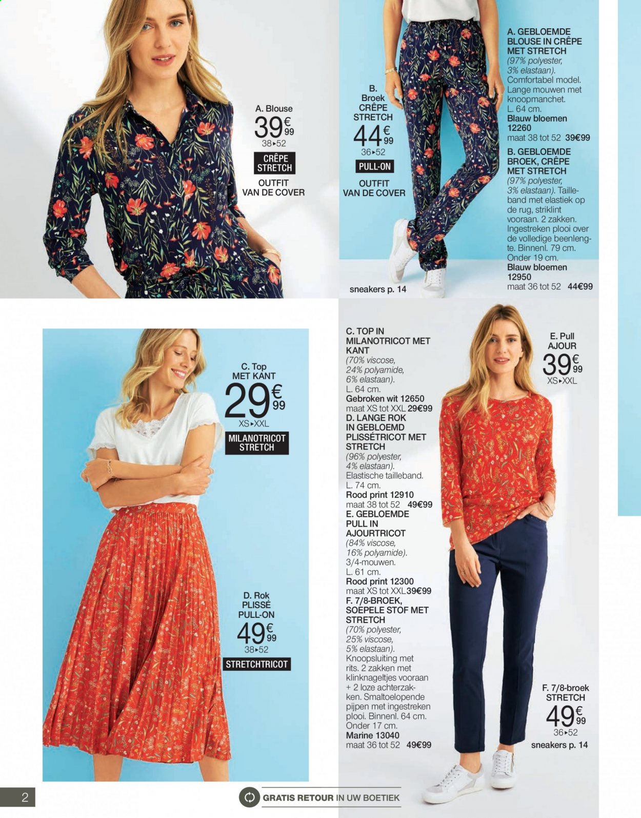 thumbnail - Damart-aanbieding - 01/08/2021 - 31/08/2021 -  producten in de aanbieding - blouse, rok, broek, sneakers, top. Pagina 2.