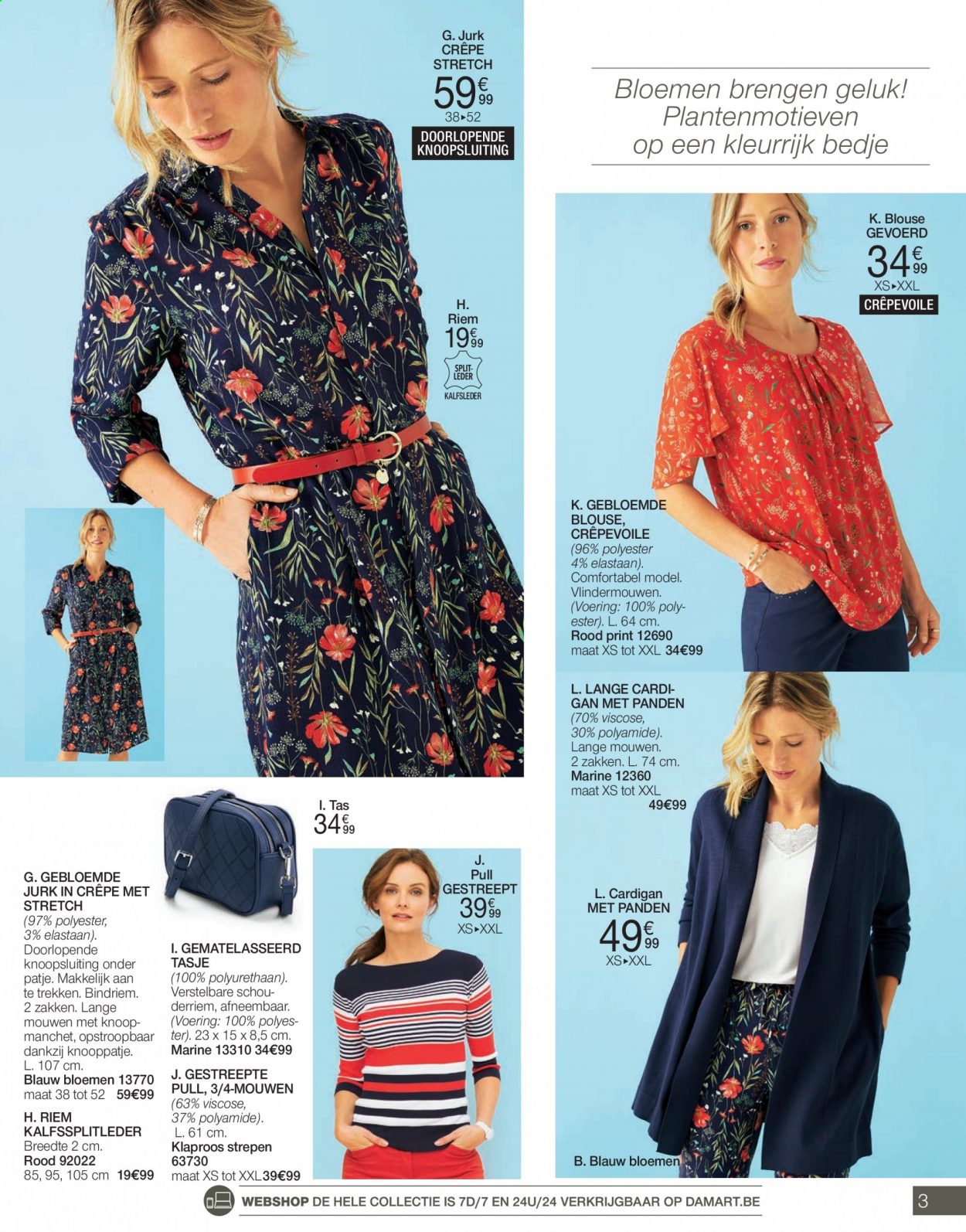 thumbnail - Damart-aanbieding - 01/08/2021 - 31/08/2021 -  producten in de aanbieding - blouse, jurk, riem, tas. Pagina 3.