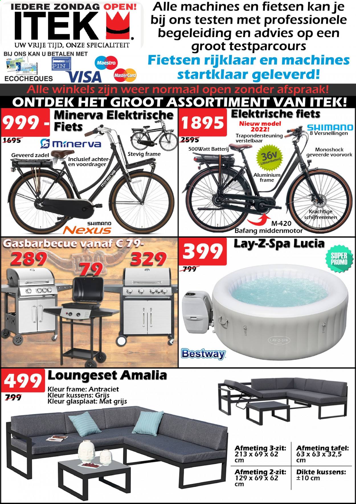 thumbnail - Itek-aanbieding - 22/07/2021 - 15/08/2021 -  producten in de aanbieding - elektrische fiets, mat, Shimano, fiets. Pagina 1.