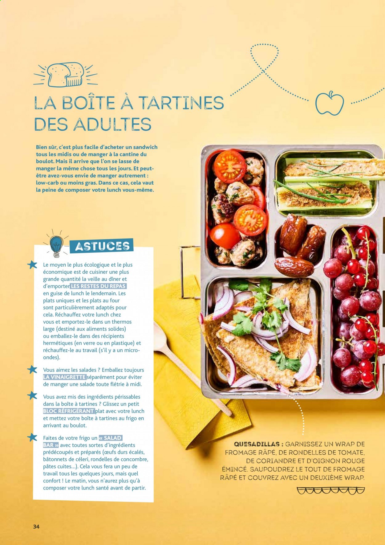 thumbnail - Catalogue Alvo - 01/08/2021 - 30/09/2021 - Produits soldés - salade, oignons, boulot, sandwich, wrap, fromage râpé, œufs, pâtes, vinaigrette. Page 34.