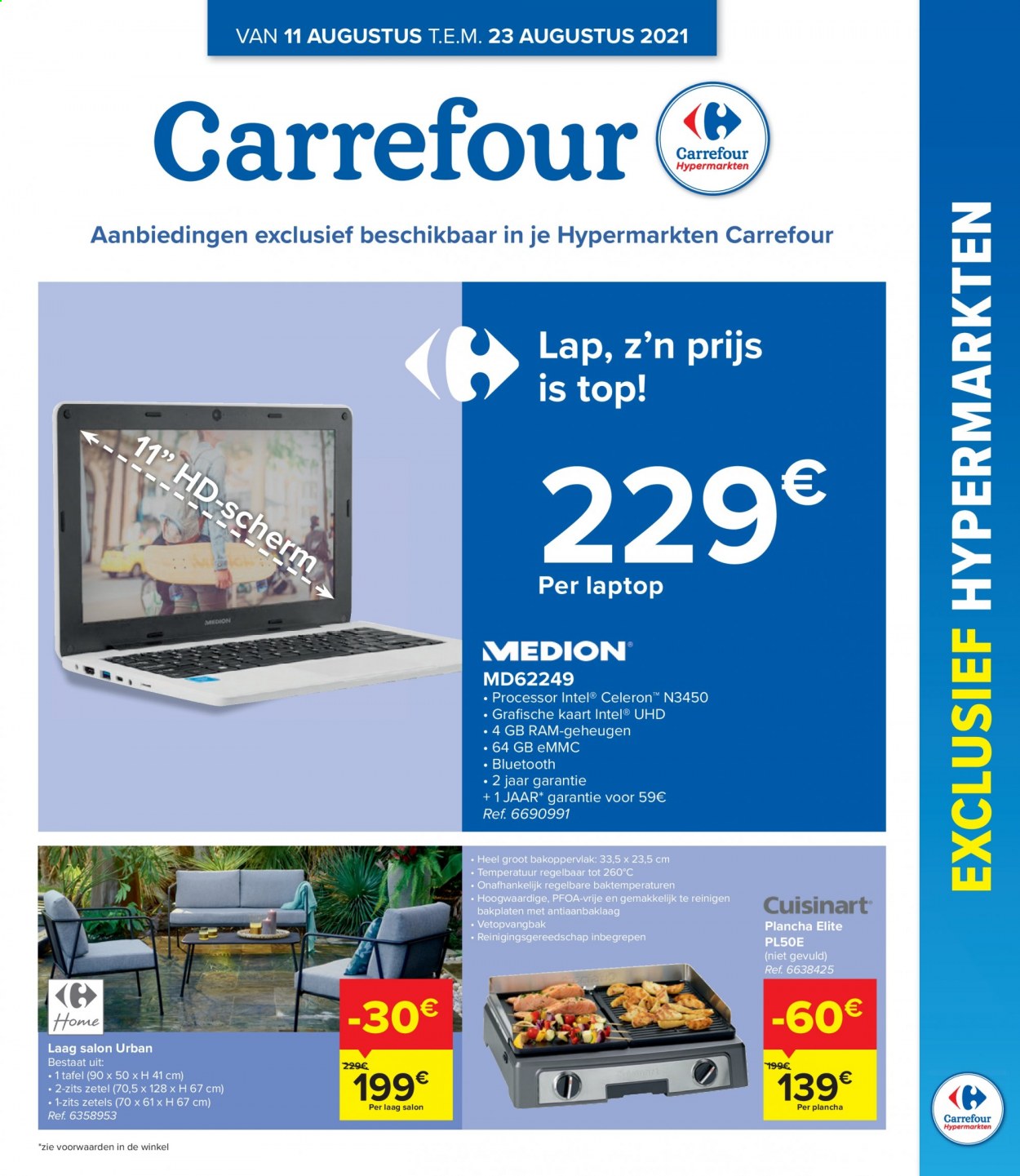 thumbnail - Catalogue Carrefour hypermarkt - 11/08/2021 - 23/08/2021 - Produits soldés - laptop, plancha. Page 1.