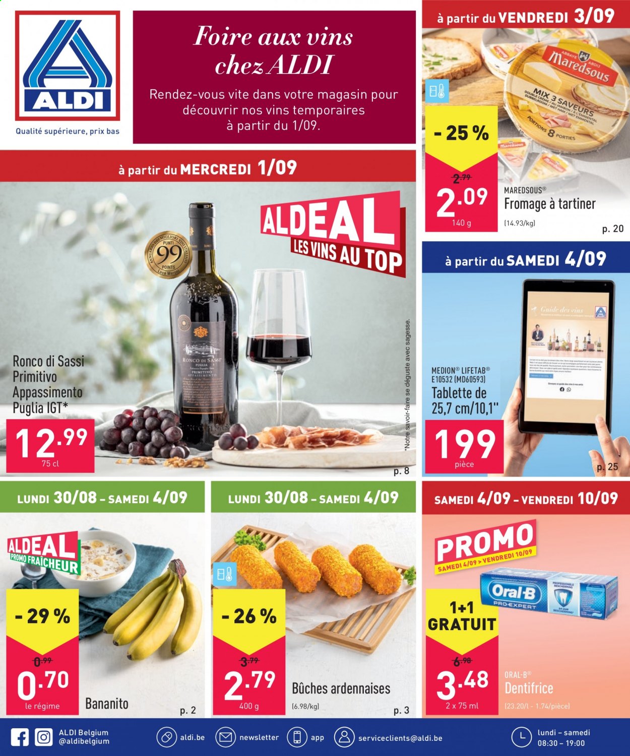 thumbnail - Catalogue ALDI - 30/08/2021 - 04/09/2021 - Produits soldés - emmental, fromage. Page 1.