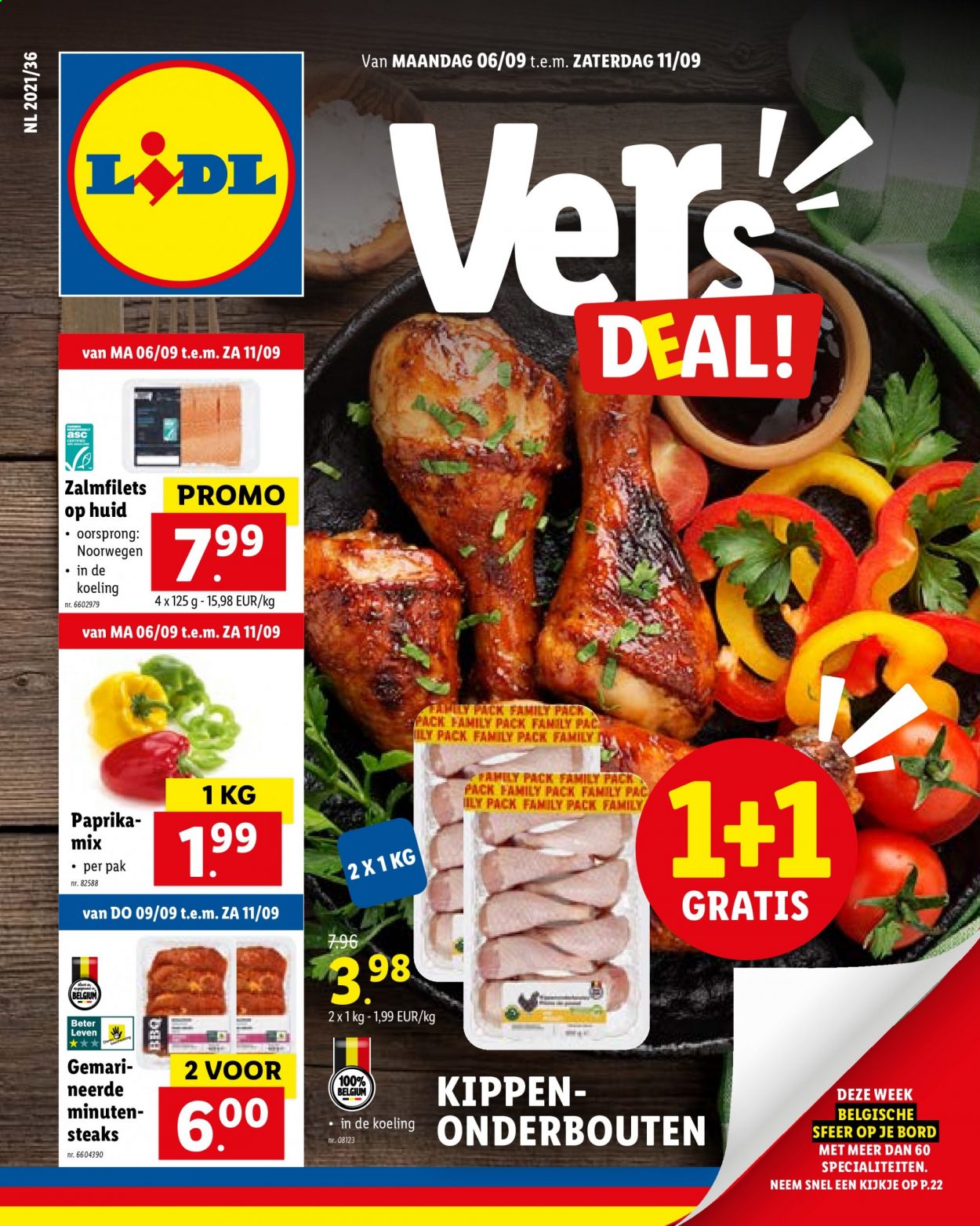 thumbnail - Catalogue Lidl - 06/09/2021 - 11/09/2021 - Produits soldés - steak. Page 1.