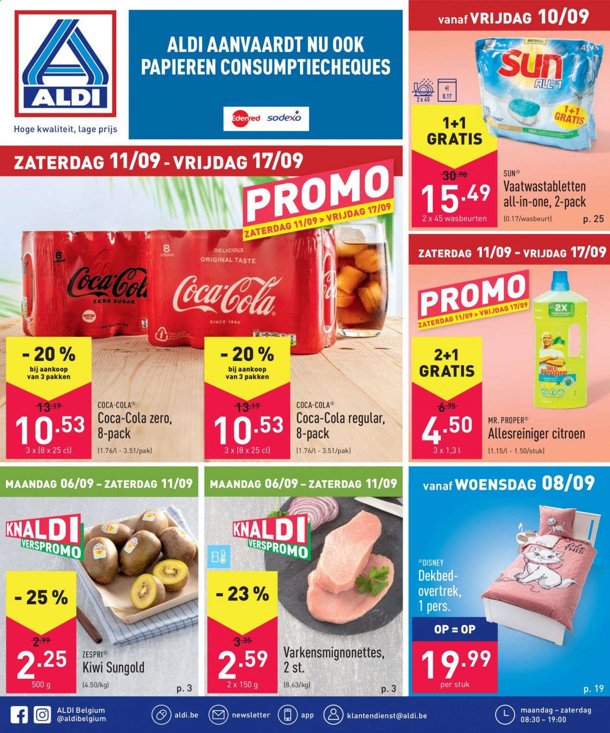 thumbnail - Catalogue ALDI - 06/09/2021 - 17/09/2021 - Produits soldés - kiwi, Coca-Cola, Disney. Page 1.