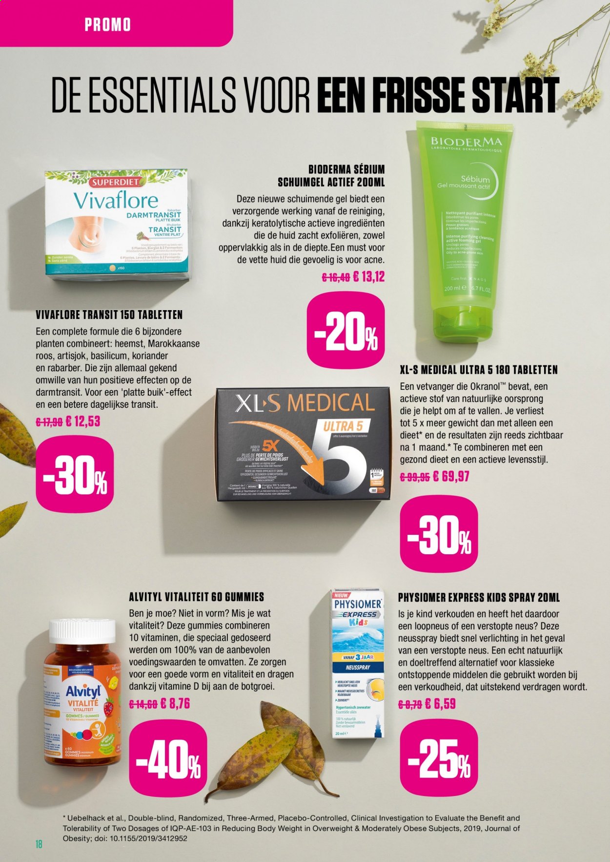 thumbnail - Medi-Market-aanbieding -  producten in de aanbieding - Bioderma, neusspray, vitamine, Physiomer. Pagina 18.