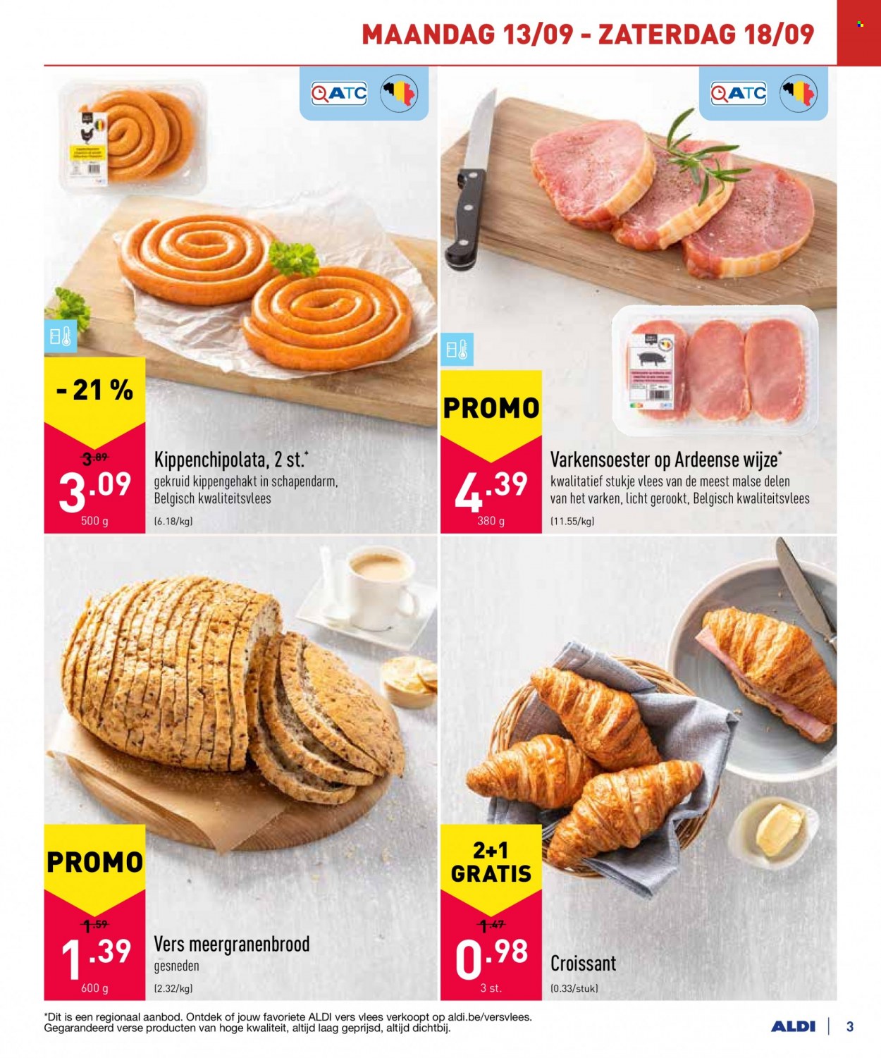 thumbnail - ALDI-aanbieding - 13/09/2021 - 24/09/2021 -  producten in de aanbieding - meergranenbrood, croissant. Pagina 3.