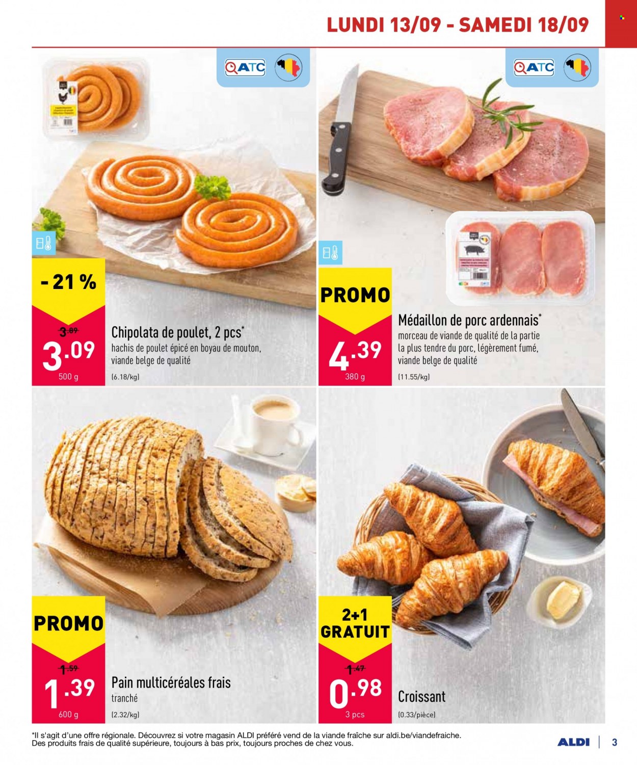 thumbnail - ALDI-aanbieding - 13/09/2021 - 24/09/2021 -  producten in de aanbieding - croissant, chipolataworstjes. Pagina 3.