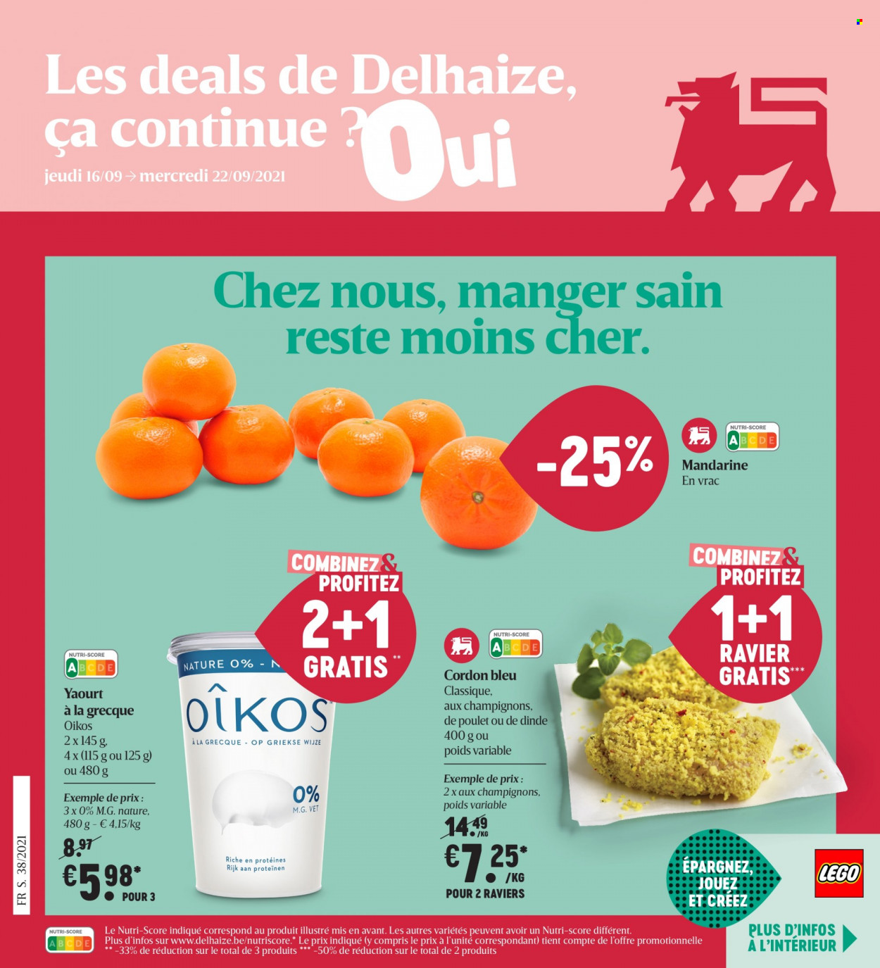 thumbnail - Catalogue Delhaize - 16/09/2021 - 22/09/2021 - Produits soldés - mandarines, cordon bleu, yaourt. Page 1.