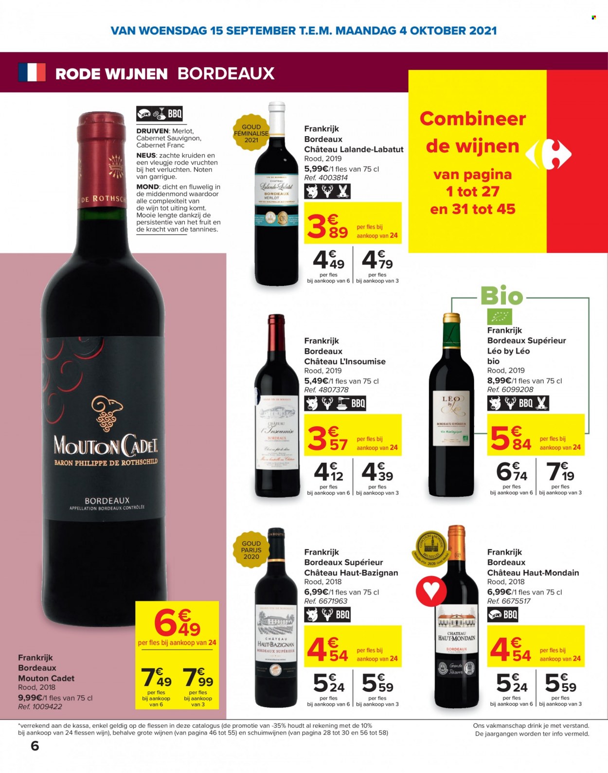 thumbnail - Carrefour-aanbieding - 15/09/2021 - 04/10/2021 -  producten in de aanbieding - druiven, rode vruchten, BBQ, Cabernet Sauvignon, Merlot, wijn. Pagina 6.