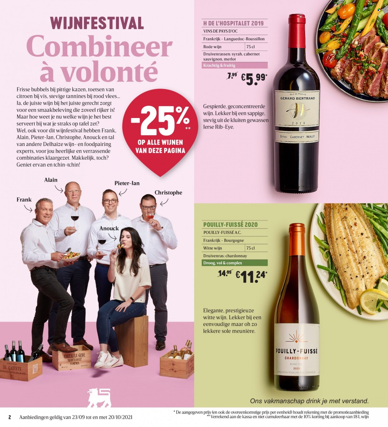 thumbnail - Catalogue Delhaize - 23/09/2021 - 29/09/2021 - Produits soldés - vin blanc, vin rouge, vin, alcool, Cabernet Sauvignon. Page 2.