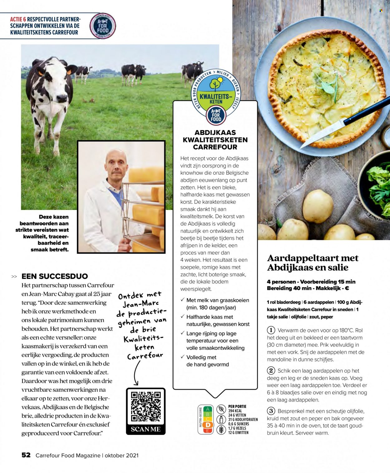 thumbnail - Carrefour-aanbieding - 01/10/2021 - 31/10/2021 -  producten in de aanbieding - aardappelen, kaas, Brie, melk, salie, olijfolie. Pagina 52.