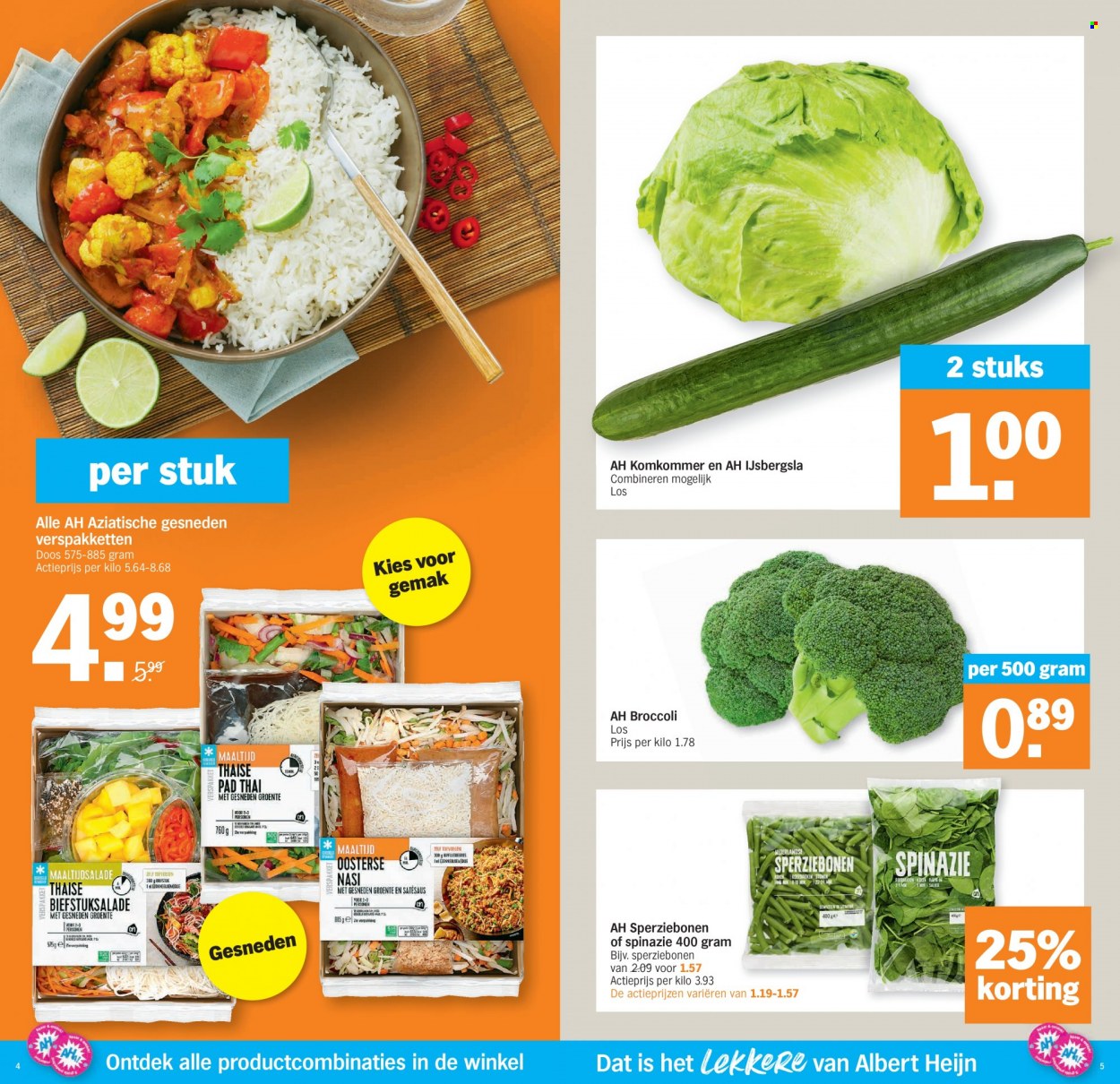 thumbnail - Albert Heijn-aanbieding - 27/09/2021 - 03/10/2021 -  producten in de aanbieding - ijsbergsla, komkommer, spinazie, broccoli, sperziebonen. Pagina 3.