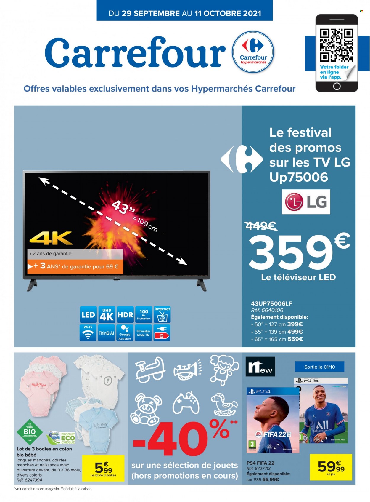 thumbnail - Carrefour hypermarkt-aanbieding - 29/09/2021 - 11/10/2021 -  producten in de aanbieding - LG, PlayStation 4, PlayStation 5, TV. Pagina 1.