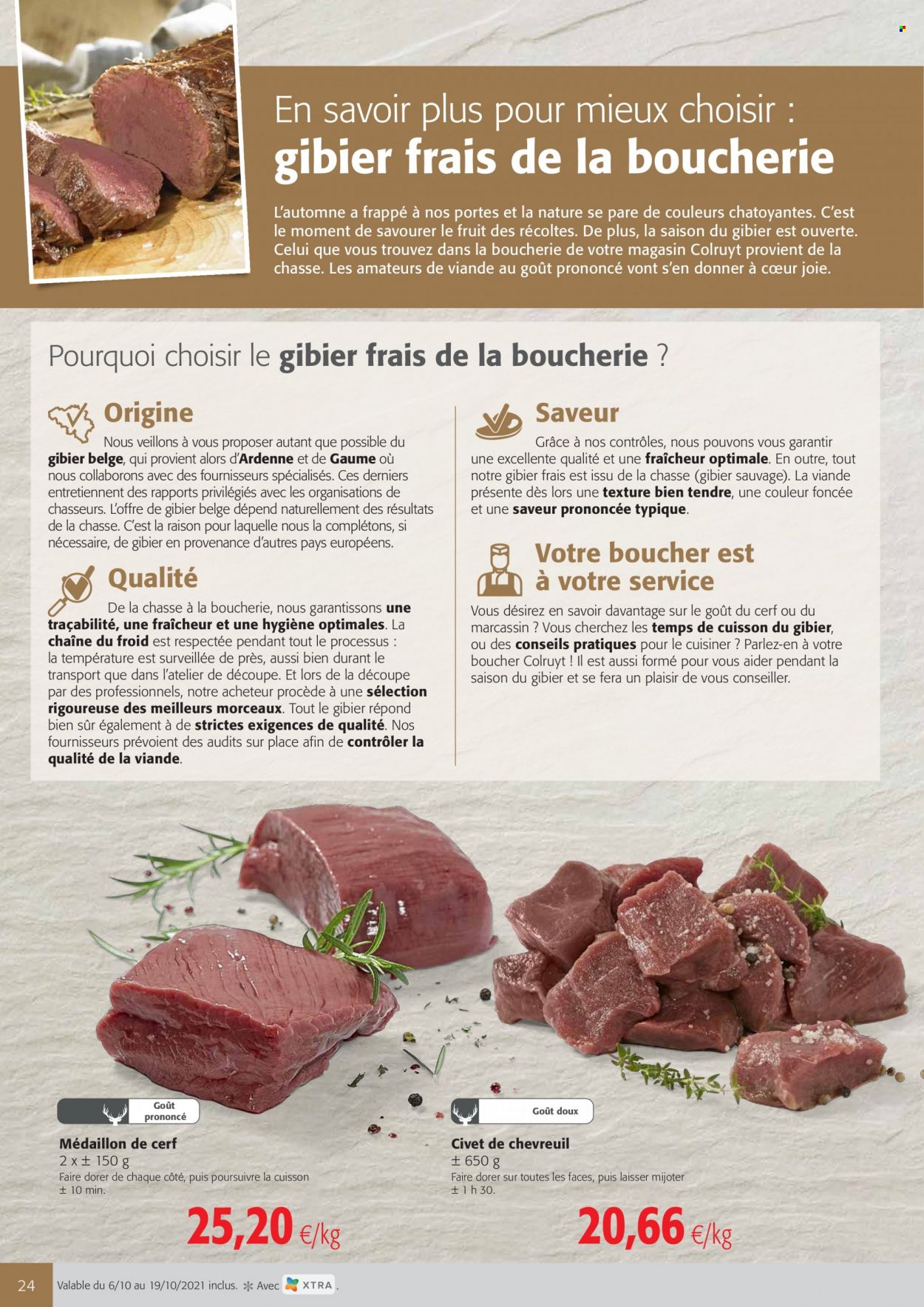 thumbnail - Catalogue Colruyt - 06/10/2021 - 19/10/2021 - Produits soldés - viande de chevreuil. Page 1.