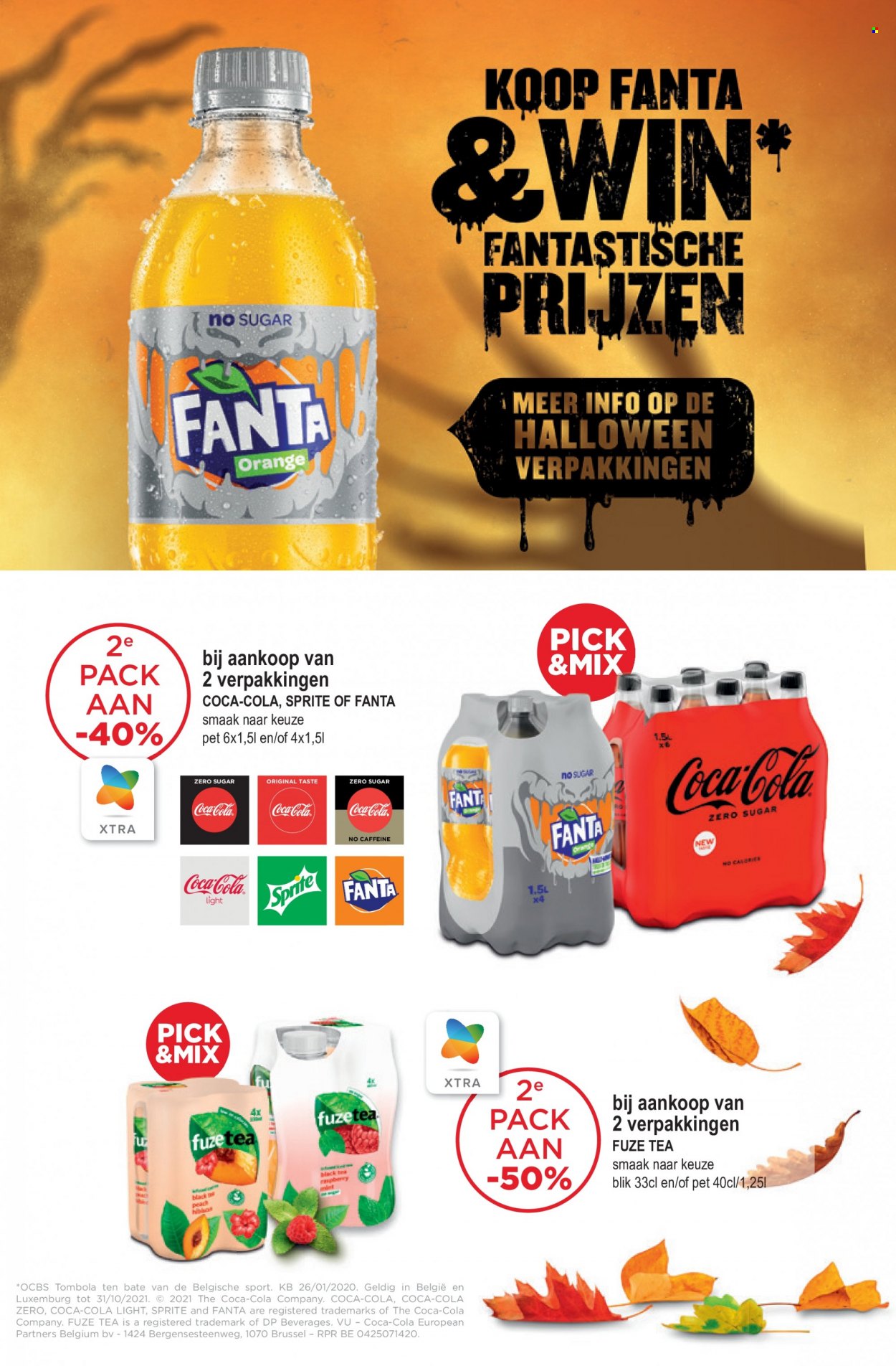 thumbnail - SPAR-aanbieding - 07/10/2021 - 20/10/2021 -  producten in de aanbieding - Sprite, Fanta, Coca-Cola, thee. Pagina 19.