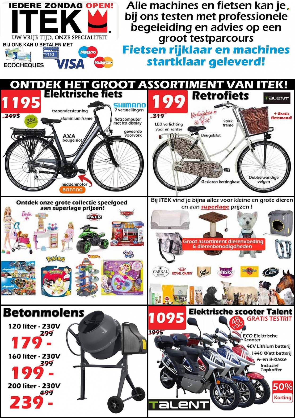 thumbnail - Itek-aanbieding - 30/09/2021 - 24/10/2021 -  producten in de aanbieding - Shimano, scooter, elektrische fiets, fietscomputer, fiets, speelgoed, Barbie, verlichting. Pagina 1.