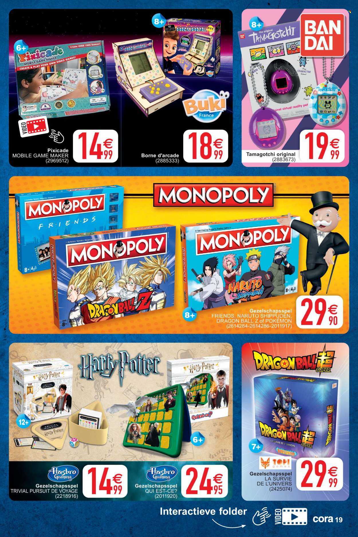 thumbnail - Cora-aanbieding - 08/10/2021 - 06/12/2021 -  producten in de aanbieding - bal, dragon, messen, Hasbro, Monopoly. Pagina 19.