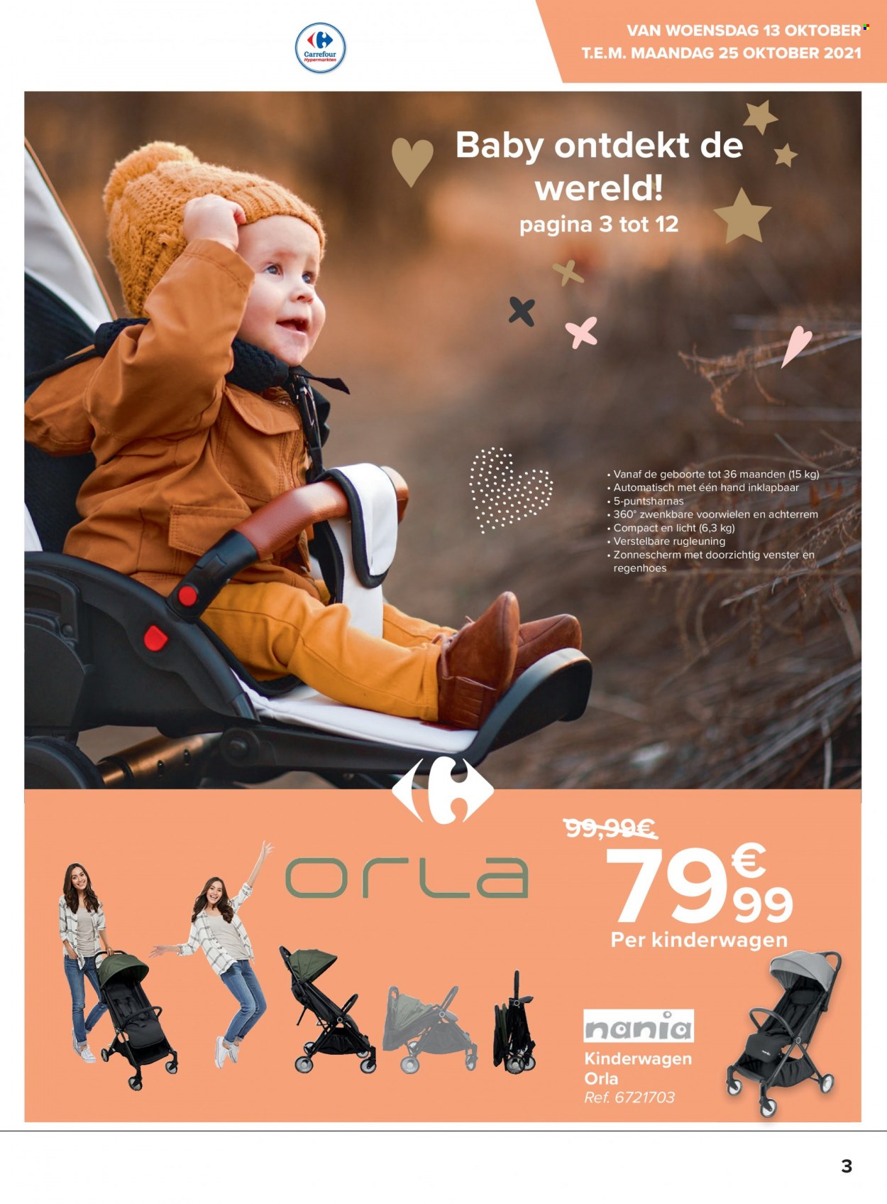 thumbnail - Carrefour hypermarkt-aanbieding - 13/10/2021 - 25/10/2021 -  producten in de aanbieding - kinderwagen. Pagina 3.