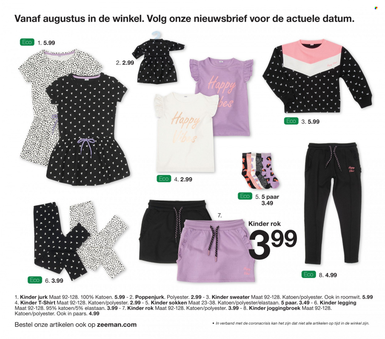 thumbnail - Zeeman-aanbieding -  producten in de aanbieding - joggingbroek, jurk, rok, shirt, t-shirt. Pagina 30.