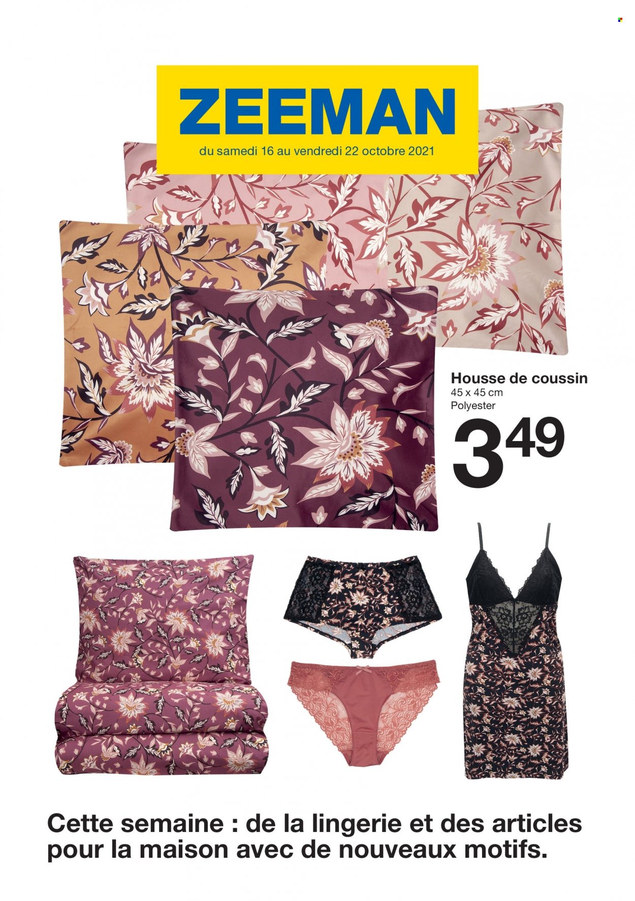 thumbnail - Catalogue Zeeman - 16/10/2021 - 22/10/2021 - Produits soldés - lingerie. Page 1.