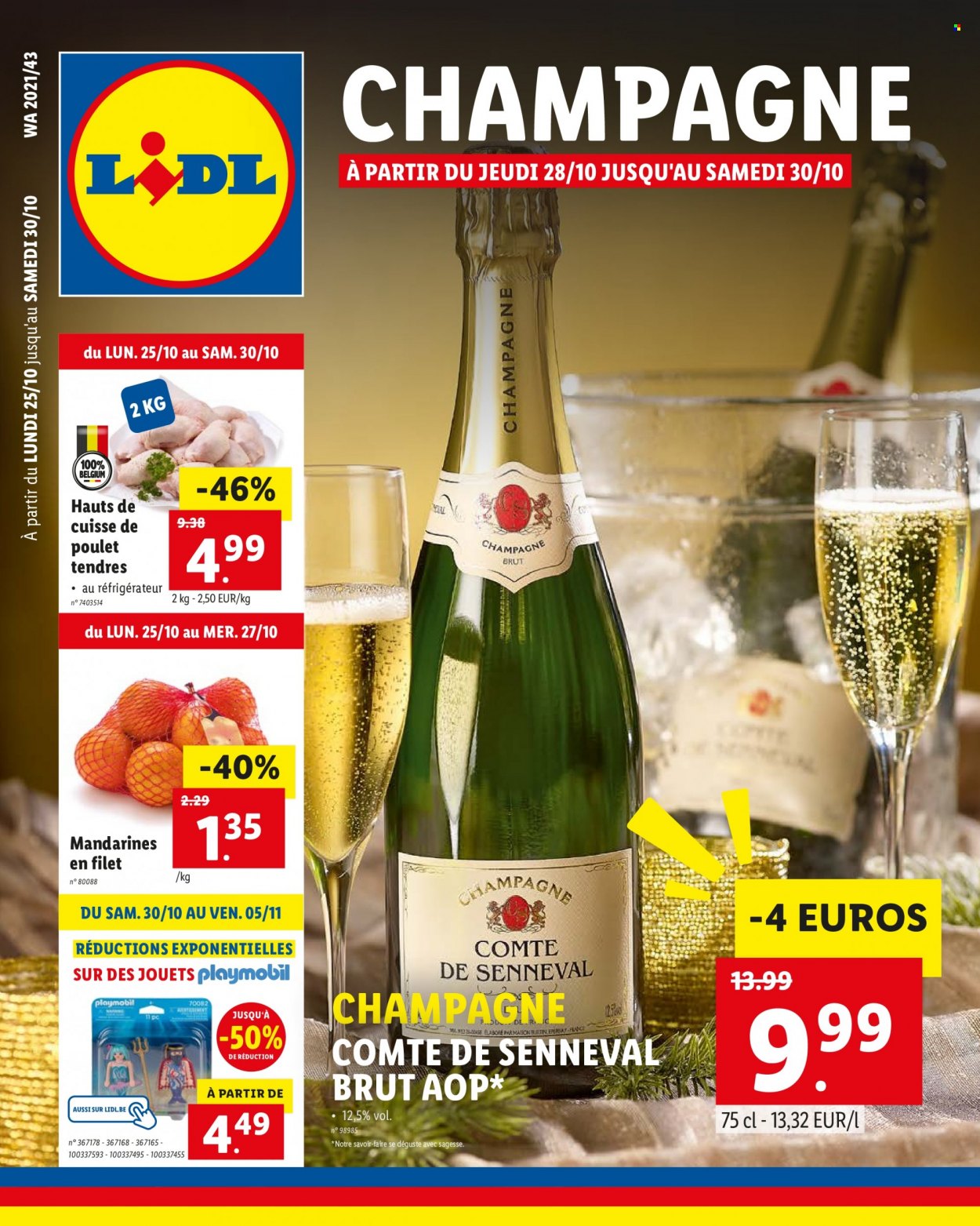 thumbnail - Catalogue Lidl - 25/10/2021 - 30/10/2021 - Produits soldés - mandarines, Comté, champagne, alcool, Playmobil. Page 1.