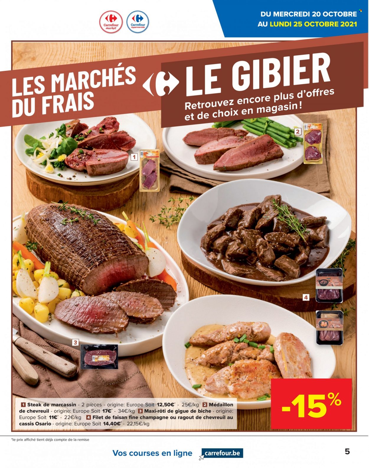 thumbnail - Carrefour-aanbieding - 20/10/2021 - 01/11/2021 -  producten in de aanbieding - steak, champagne. Pagina 5.