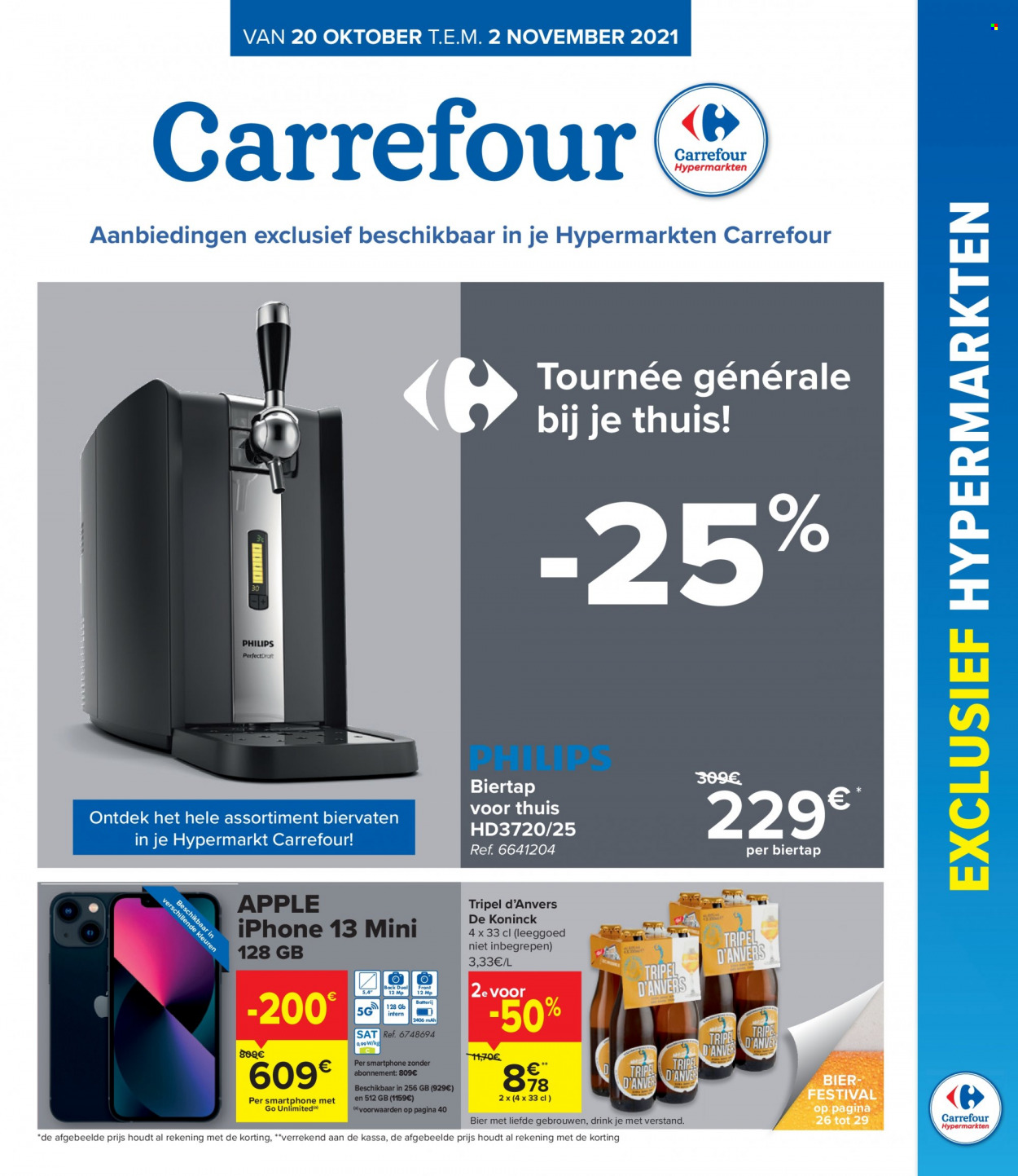 thumbnail - Catalogue Carrefour hypermarkt - 20/10/2021 - 02/11/2021 - Produits soldés - Apple, smartphone, iPhone. Page 1.