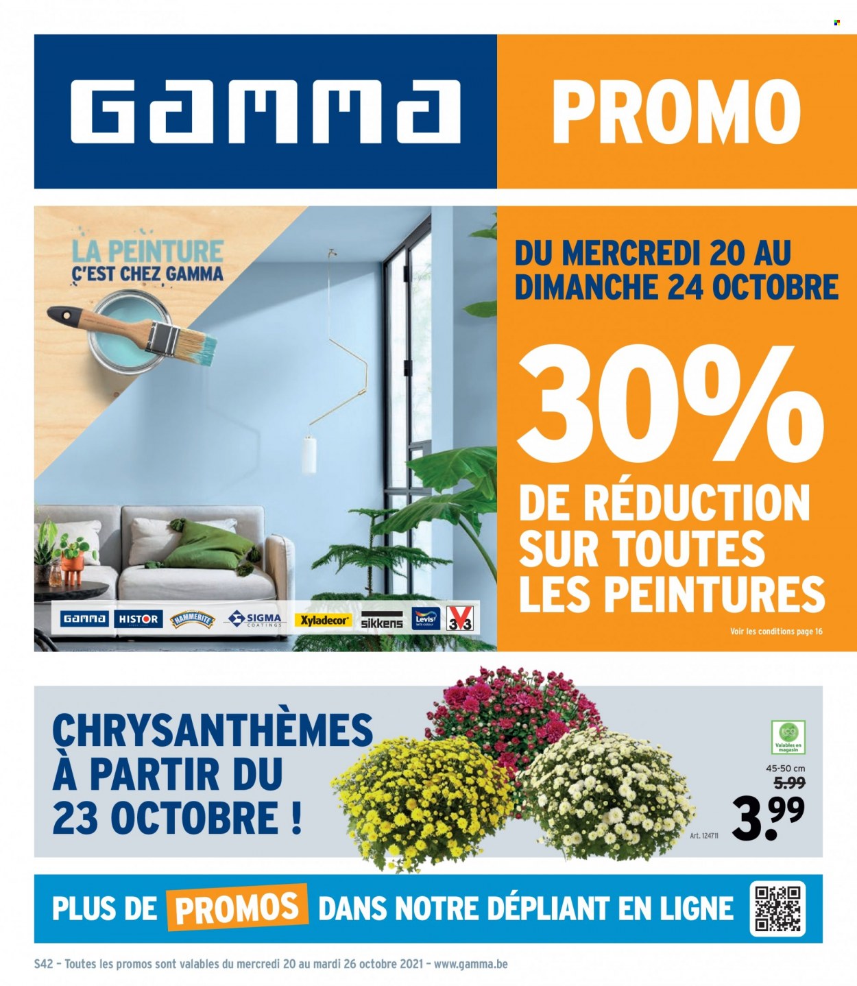 thumbnail - Catalogue Gamma - 20/10/2021 - 26/10/2021 - Produits soldés - chrysanthème. Page 1.