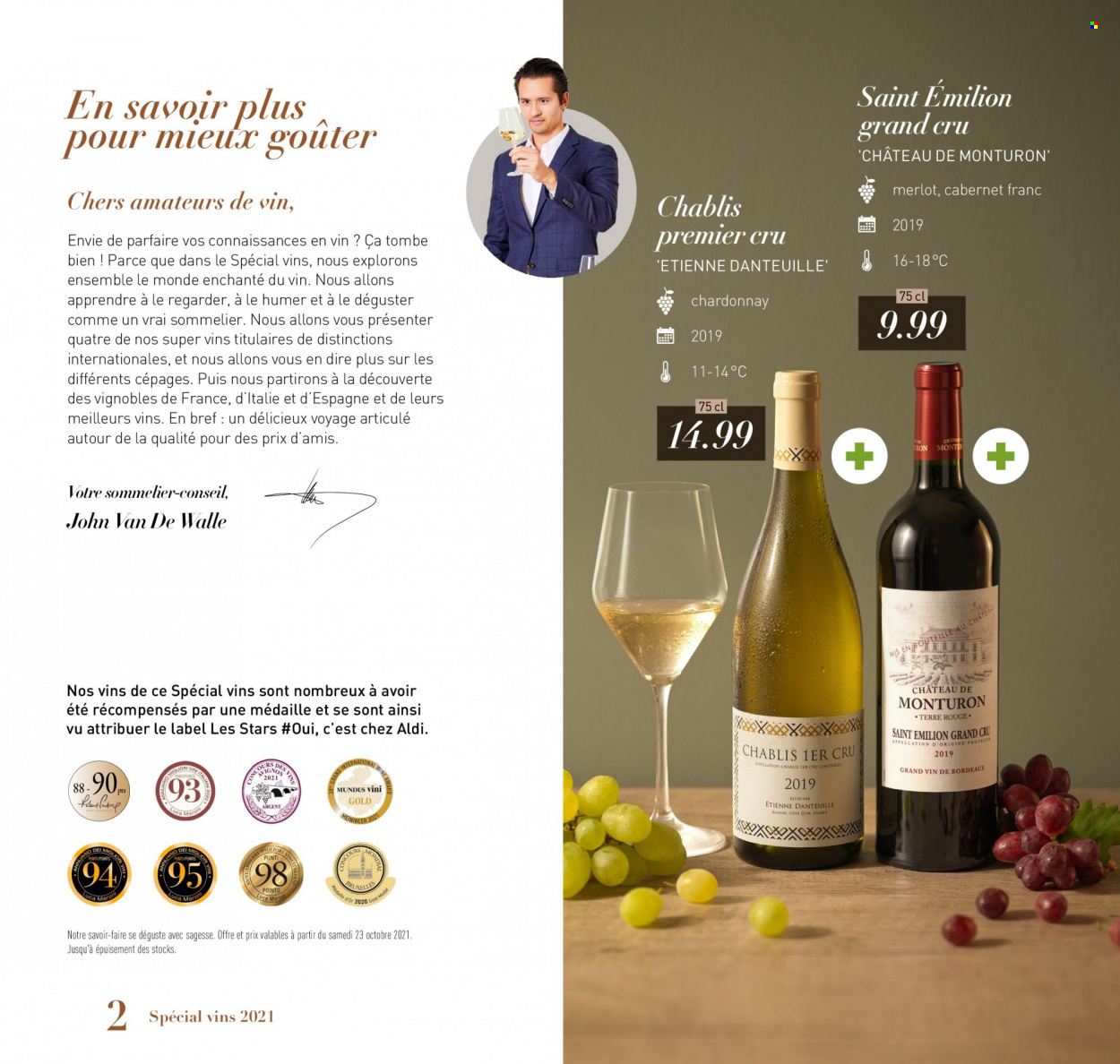 thumbnail - ALDI-aanbieding -  producten in de aanbieding - Chablis, Chardonnay, Merlot, Bref. Pagina 2.