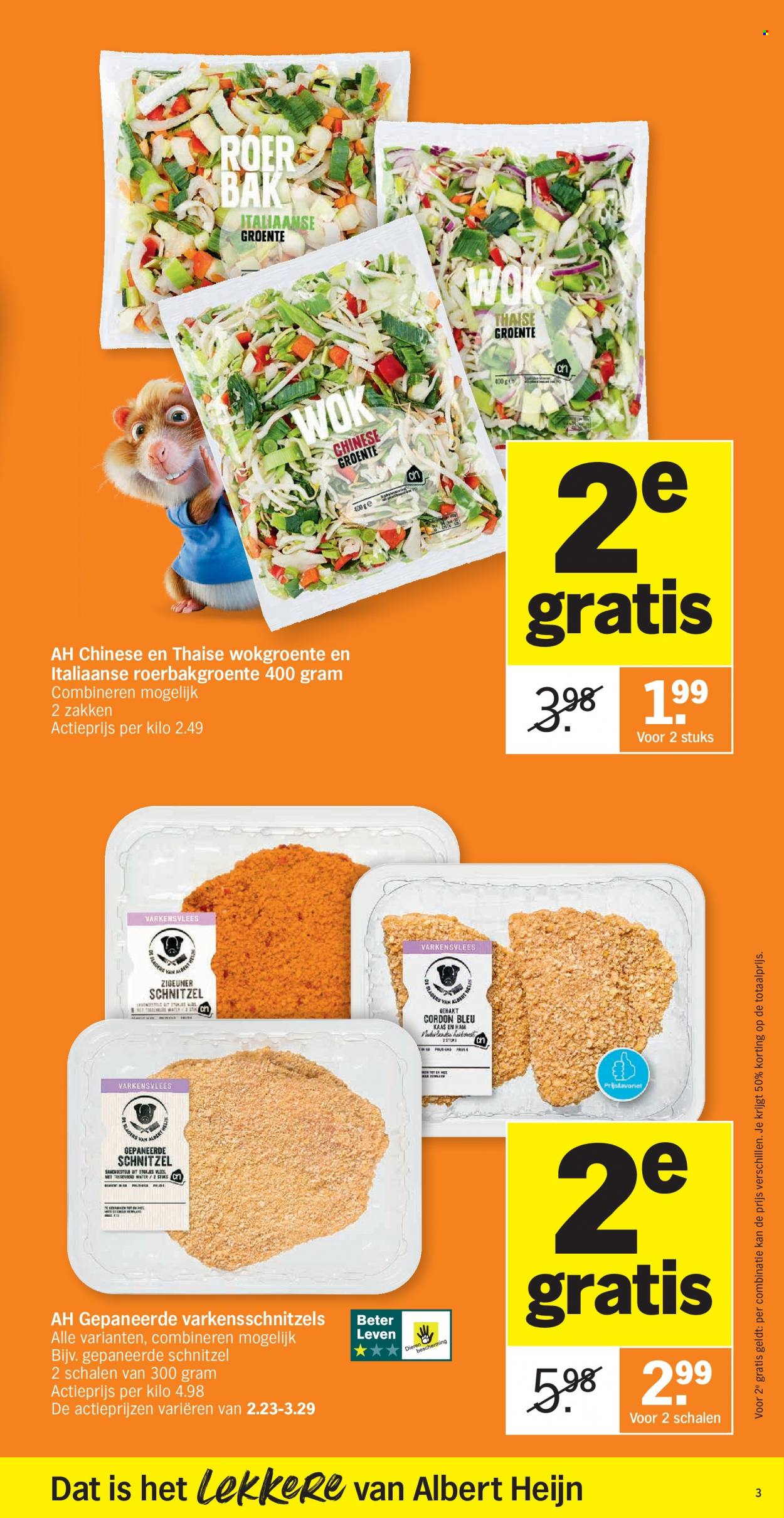 thumbnail - Albert Heijn-aanbieding - 25/10/2021 - 31/10/2021 -  producten in de aanbieding - varkensvlees, Cordon Bleu, ham, kaas. Pagina 3.