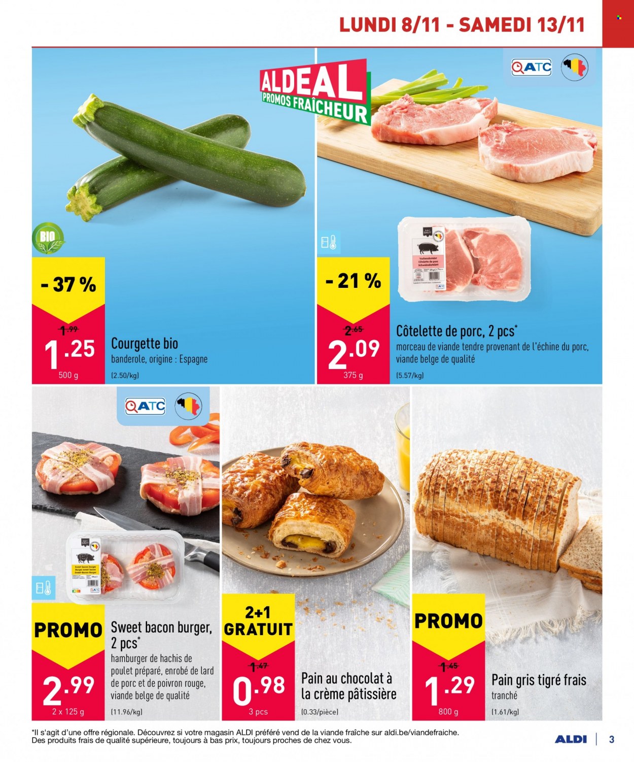 thumbnail - ALDI-aanbieding - 08/11/2021 - 19/11/2021 -  producten in de aanbieding - courgette, bacon, crème, lard. Pagina 3.