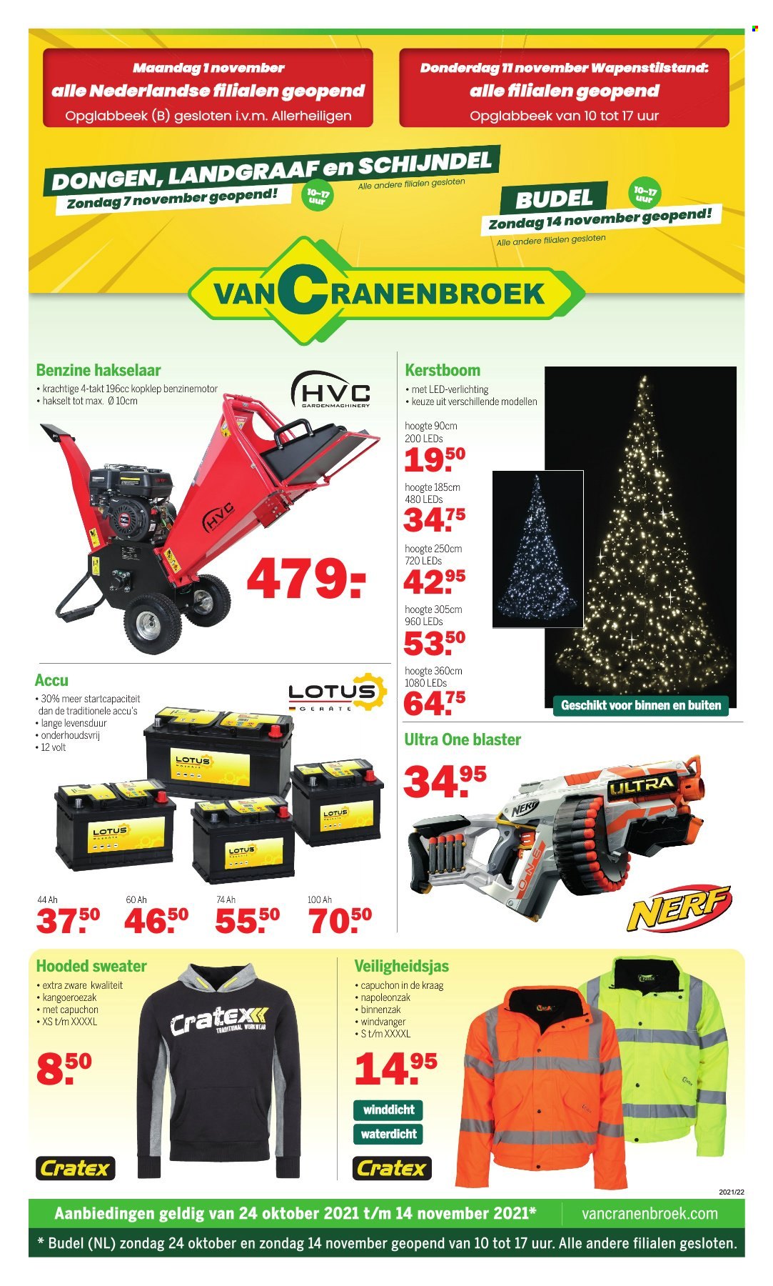 thumbnail - Van Cranenbroek-aanbieding - 09/11/2021 - 09/11/2021 -  producten in de aanbieding - kerstboom, Blaster, Nerf, verlichting. Pagina 1.