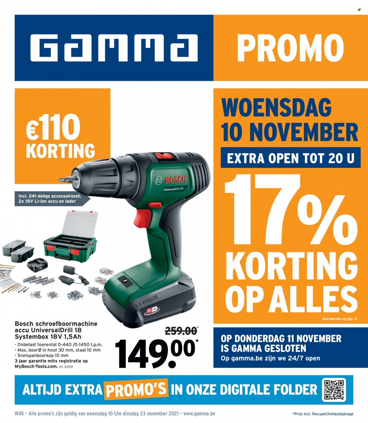 thumbnail - Catalogue Gamma - 10/11/2021 - 23/11/2021 - Produits soldés - Bosch. Page 1.