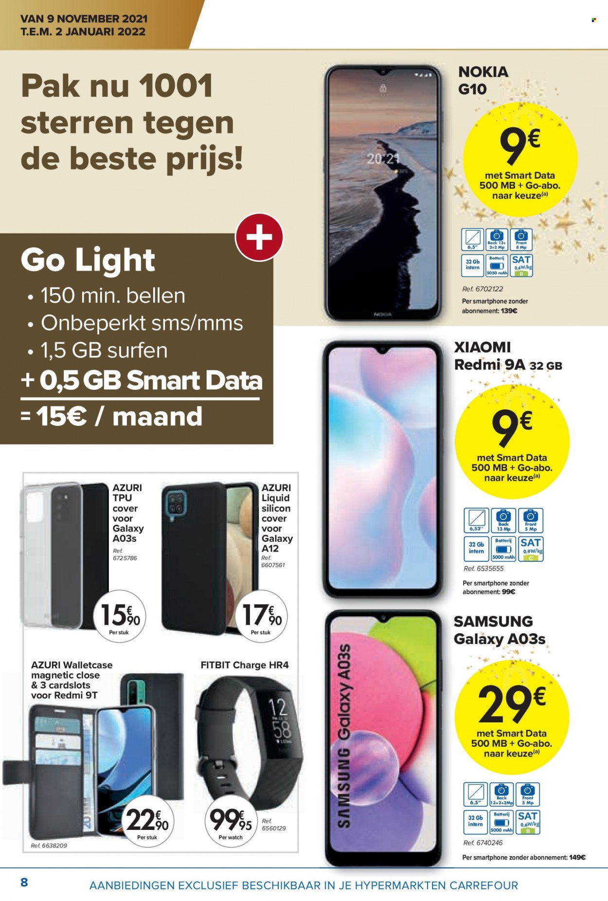 thumbnail - Carrefour hypermarkt-aanbieding - 09/11/2021 - 02/01/2022 -  producten in de aanbieding - Samsung, Nokia, smartphone. Pagina 8.