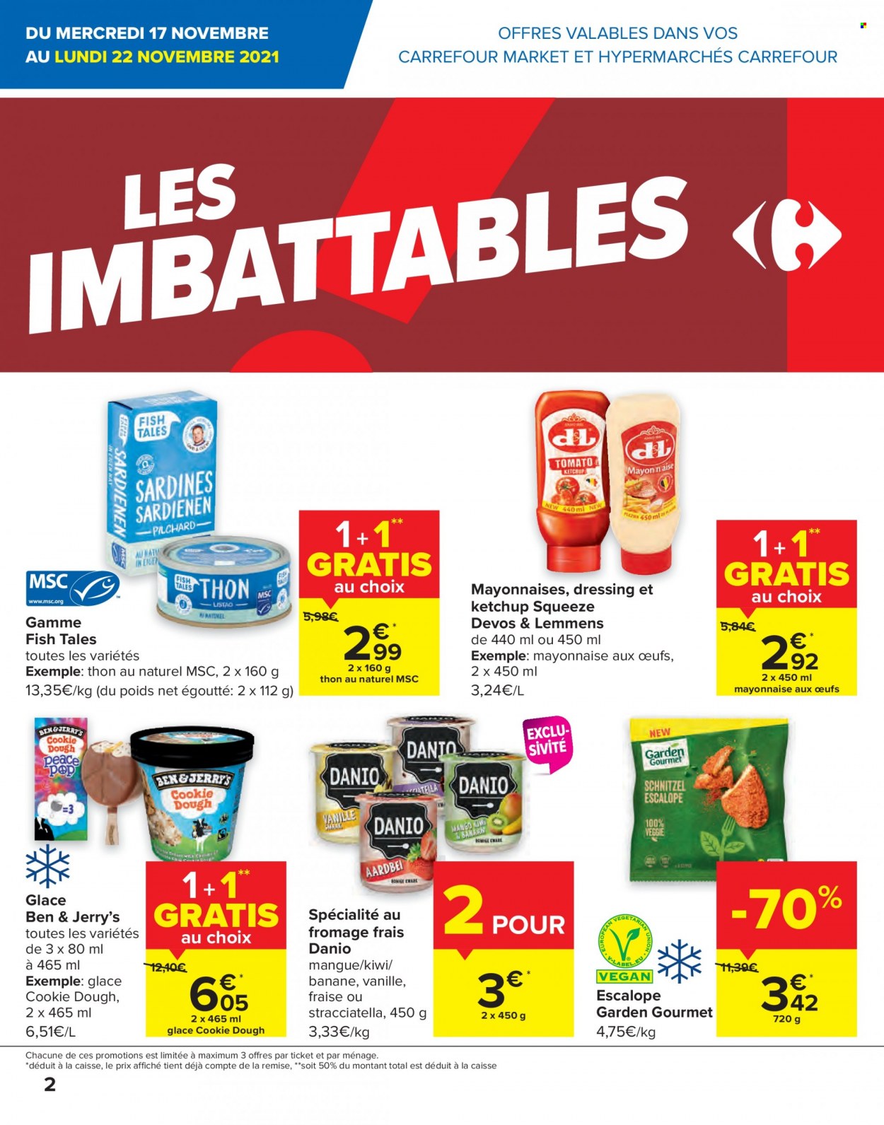 thumbnail - Carrefour-aanbieding - 17/11/2021 - 29/11/2021 -  producten in de aanbieding - dough, kiwi, Ben & Jerry's. Pagina 2.