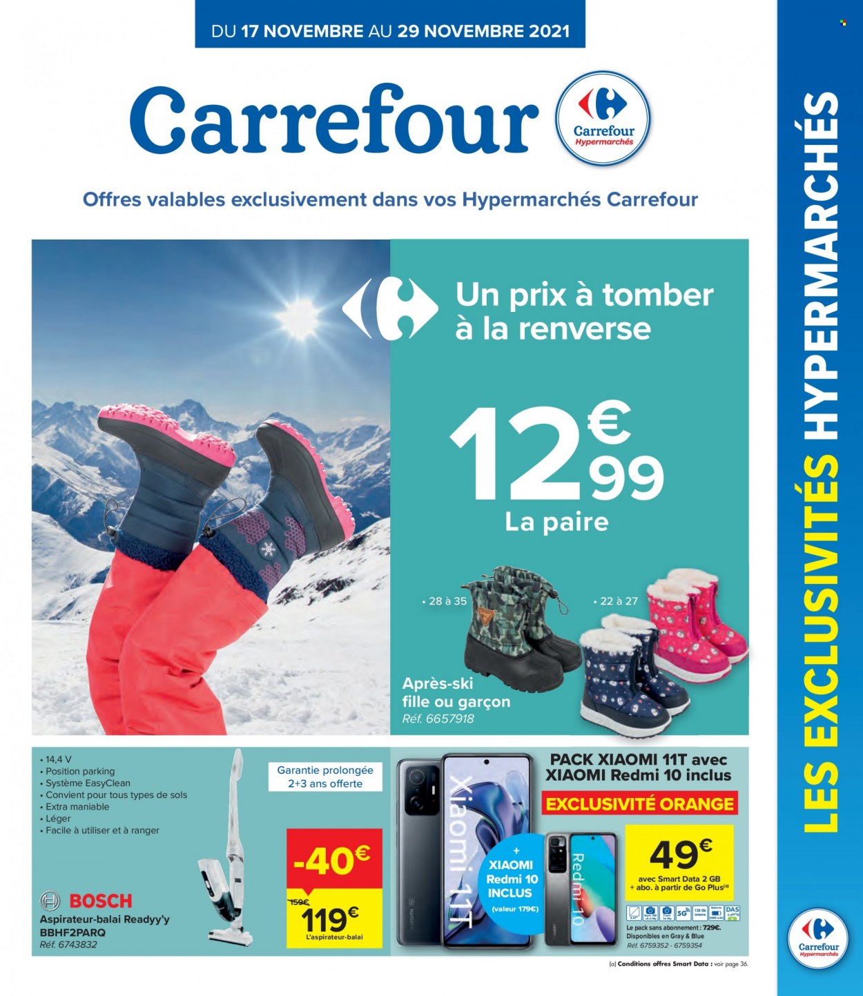 thumbnail - Catalogue Carrefour hypermarkt - 17/11/2021 - 29/11/2021 - Produits soldés - balai, Xiaomi, aspirateur, ski. Page 1.