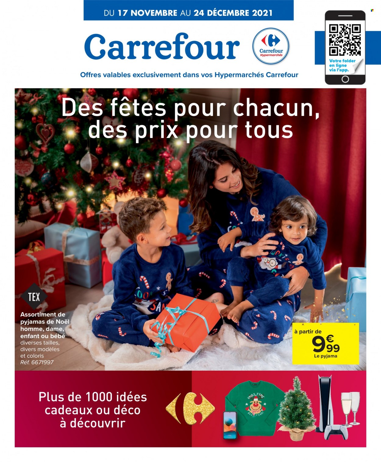 thumbnail - Catalogue Carrefour hypermarkt - 17/11/2021 - 24/12/2021 - Produits soldés - pyjama. Page 1.