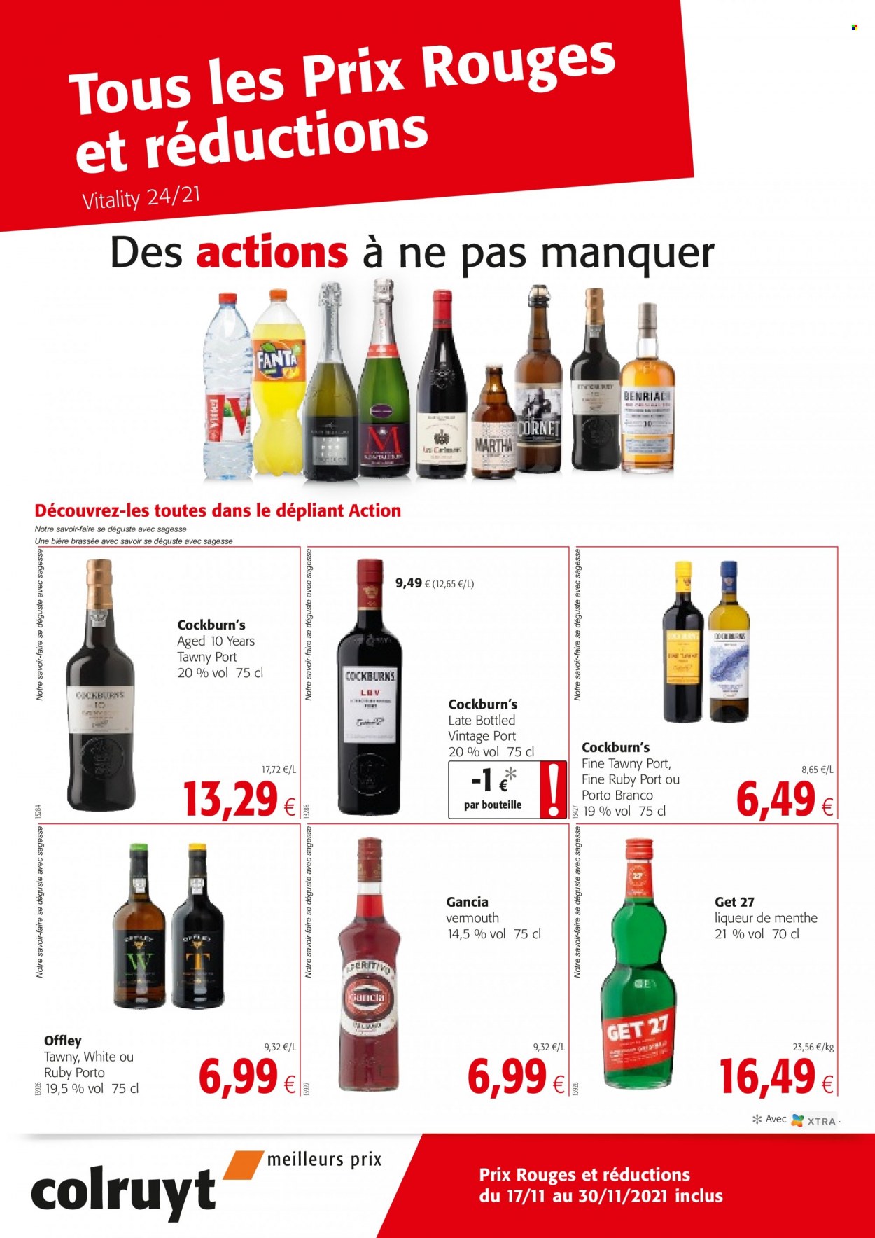 thumbnail - Catalogue Colruyt - 17/11/2021 - 30/11/2021 - Produits soldés - vermouth, liqueur. Page 1.