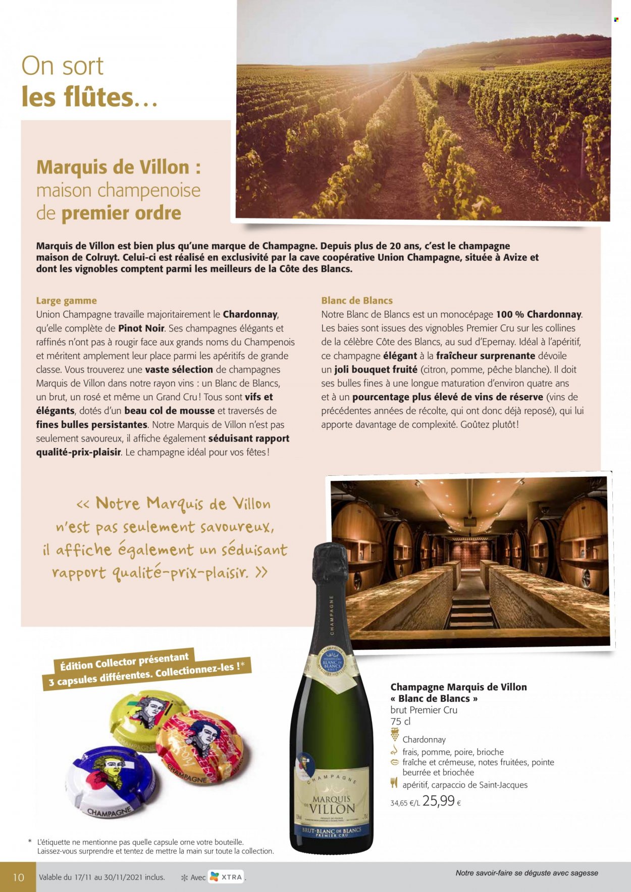thumbnail - Colruyt-aanbieding - 17/11/2021 - 30/11/2021 -  producten in de aanbieding - brioche, carpaccio, champagne, Chardonnay, Pinot Noir. Pagina 1.