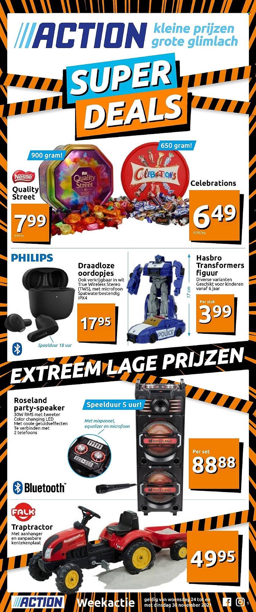 thumbnail - Catalogue Action - 24/11/2021 - 30/11/2021 - Produits soldés - Nestlé, Celebrations, Philips. Page 1.