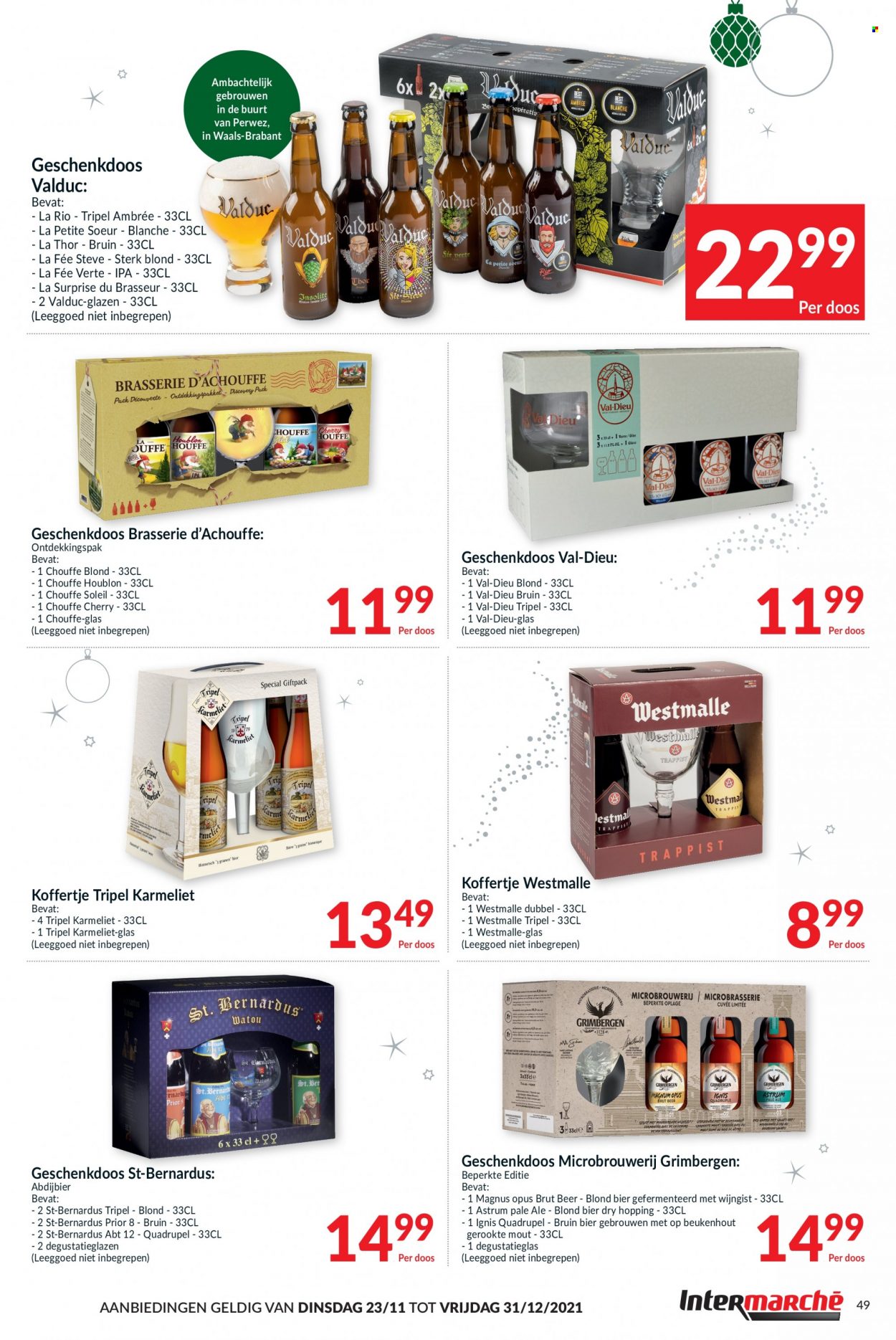 thumbnail - Intermarché-aanbieding - 23/11/2021 - 31/12/2021 -  producten in de aanbieding - bier, glazen. Pagina 49.