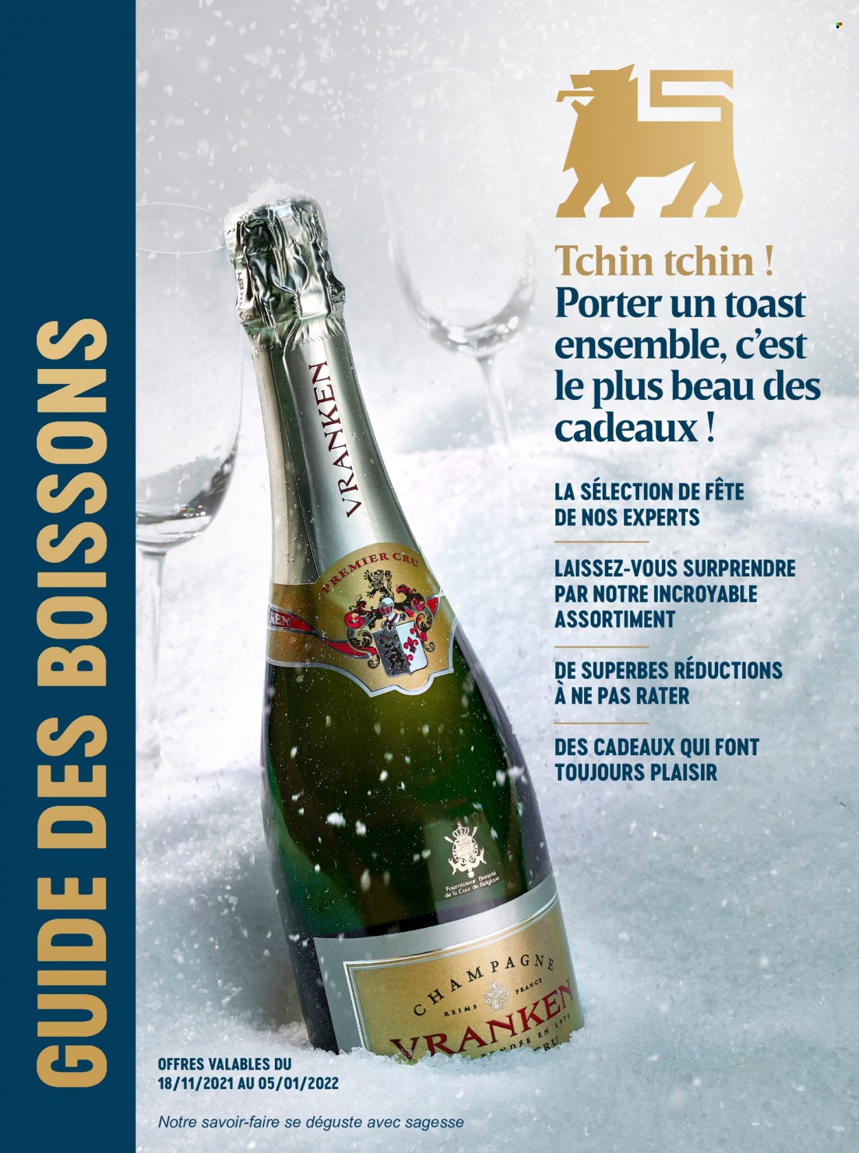 thumbnail - Catalogue Delhaize - 18/11/2021 - 05/01/2022 - Produits soldés - toast, champagne, alcool. Page 1.