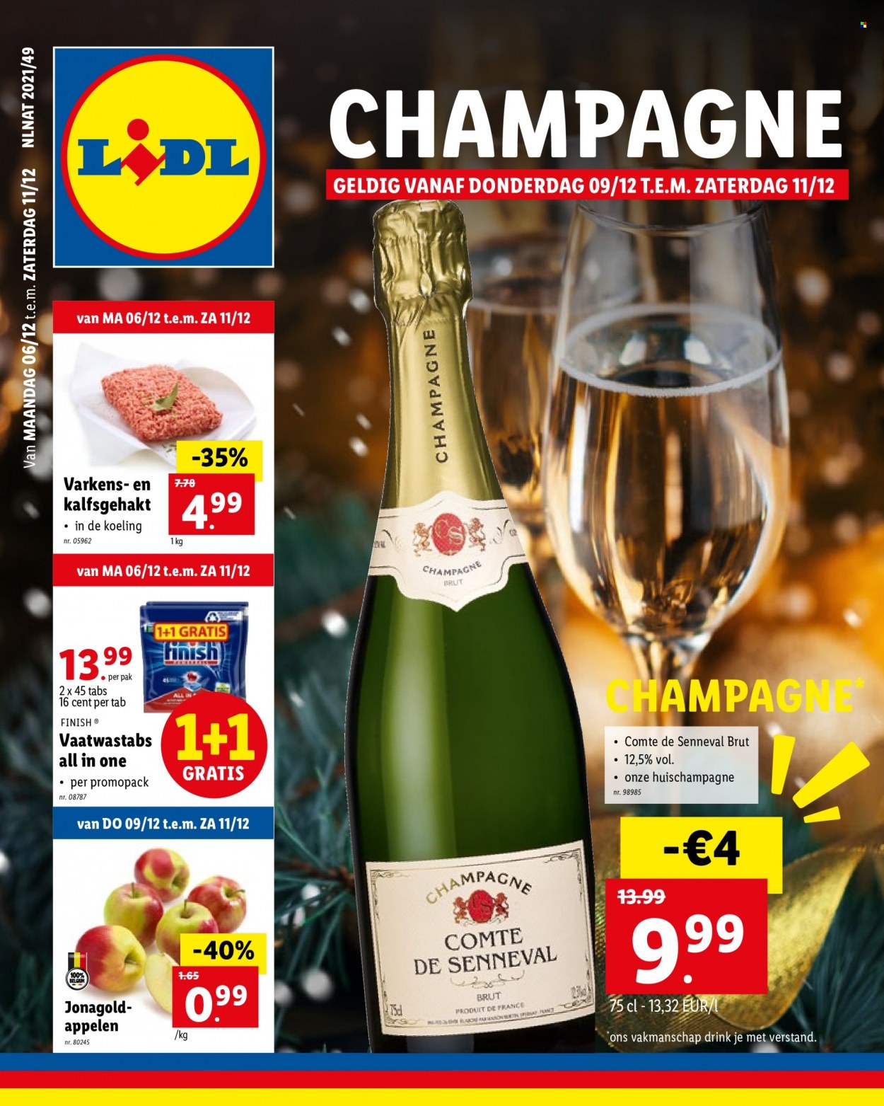 thumbnail - Catalogue Lidl - 06/12/2021 - 11/12/2021 - Produits soldés - Comté, champagne, alcool, Finish. Page 1.