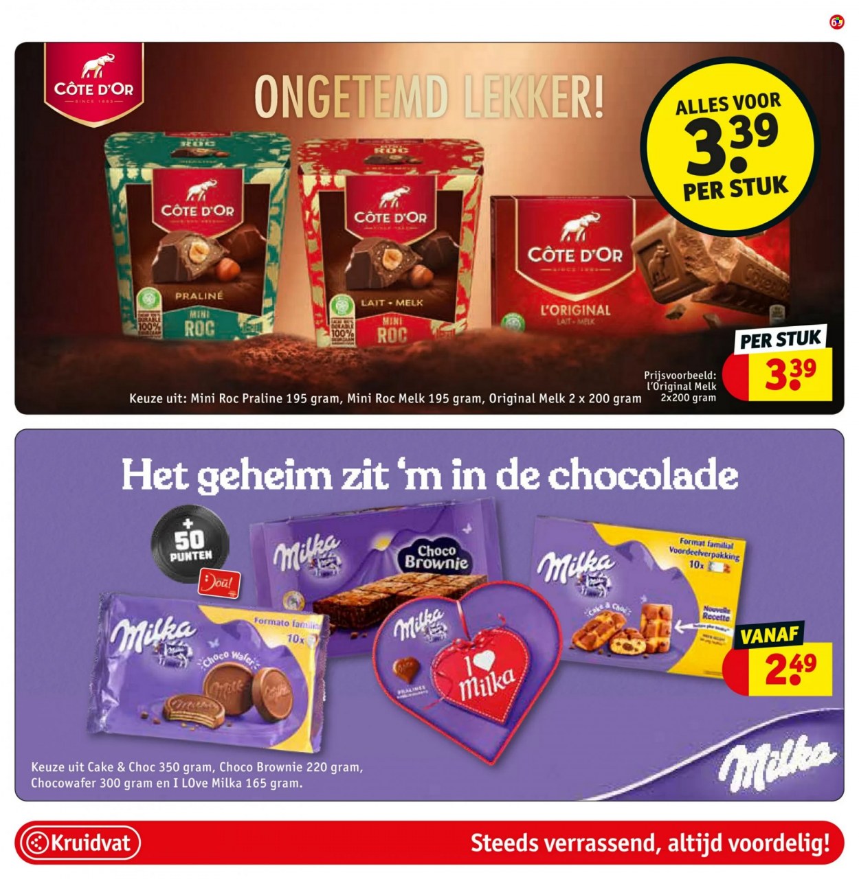 thumbnail - Kruidvat-aanbieding - 30/11/2021 - 12/12/2021 -  producten in de aanbieding - chocolade, Milka. Pagina 72.