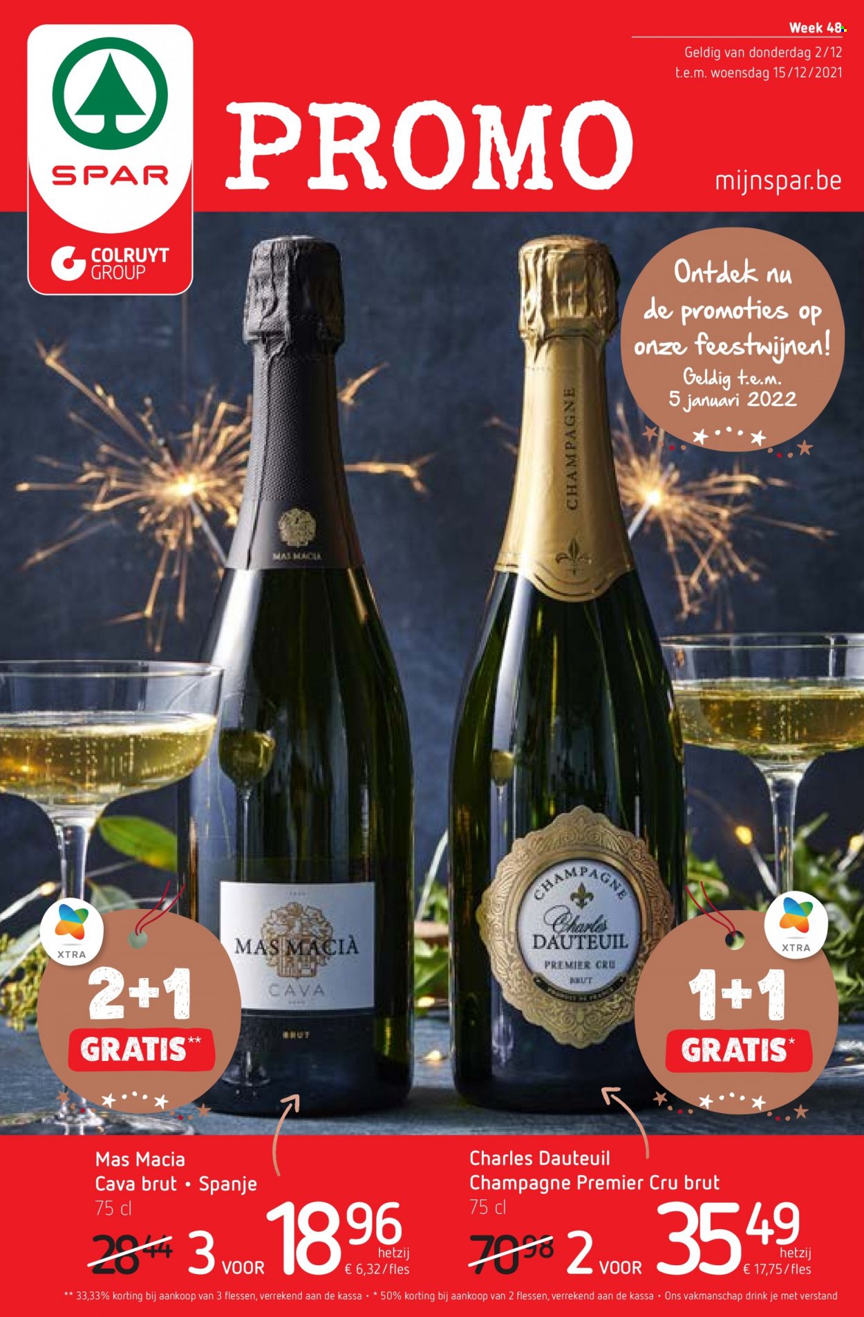 thumbnail - SPAR-aanbieding - 02/12/2021 - 15/12/2021 -  producten in de aanbieding - champagne, Cava. Pagina 1.