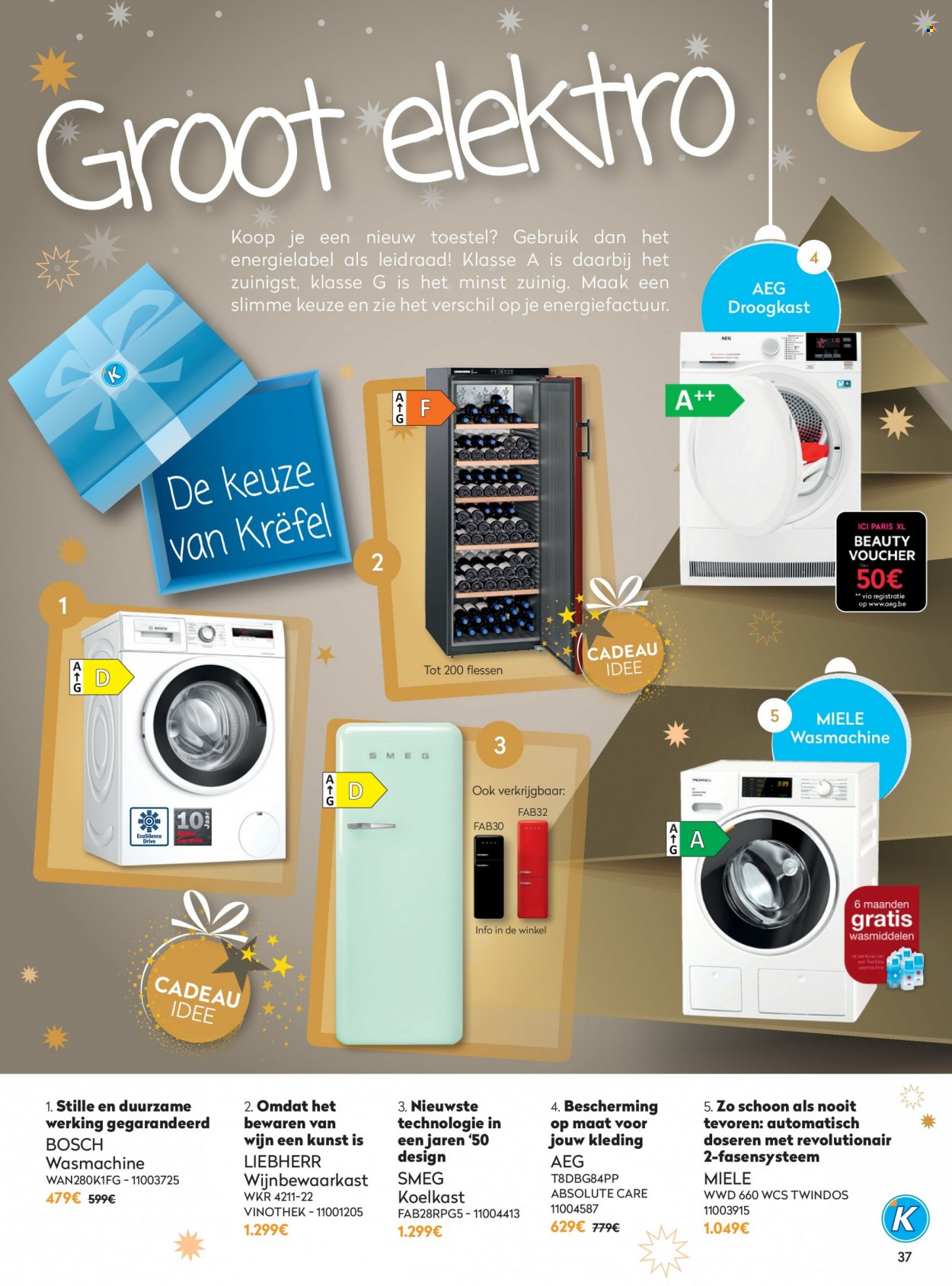 thumbnail - Krëfel-aanbieding - 01/12/2021 - 31/12/2021 -  producten in de aanbieding - AEG, Bosch, koelkast, wasmachine. Pagina 37.