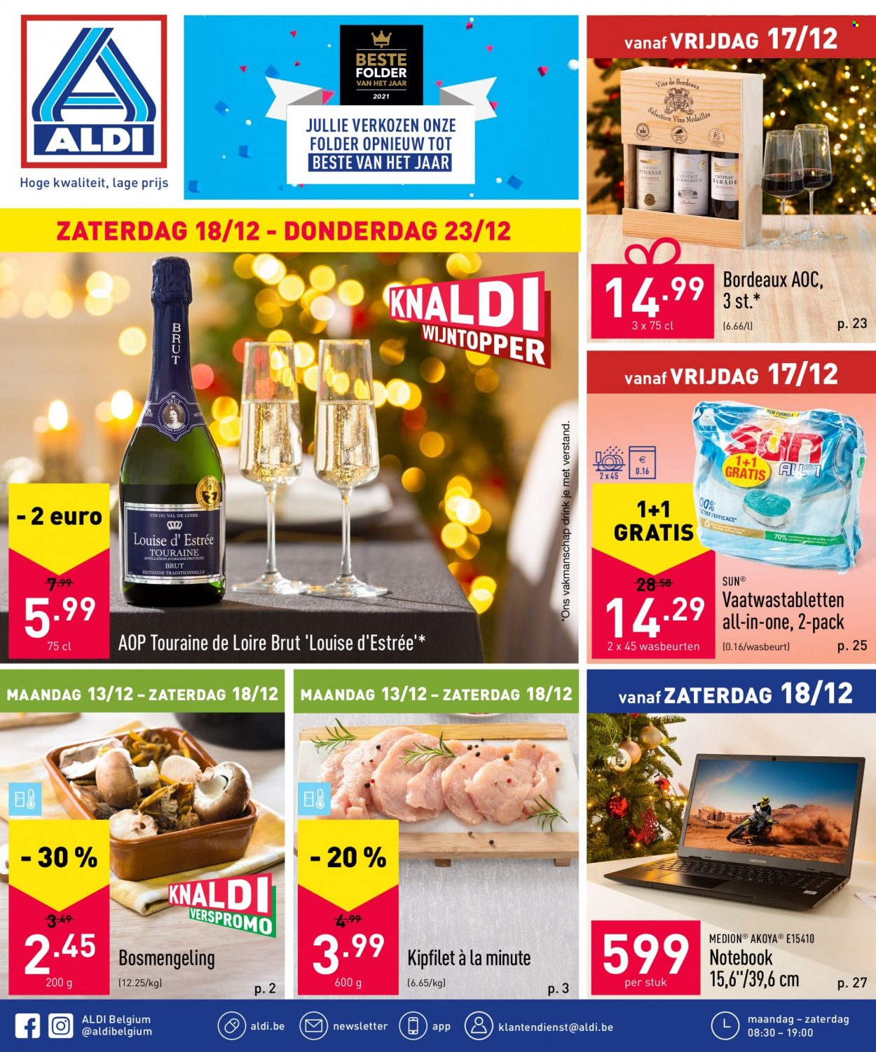 thumbnail - Catalogue ALDI - 18/12/2021 - 23/12/2021 - Produits soldés - vin rouge, vin, Bordeaux. Page 1.