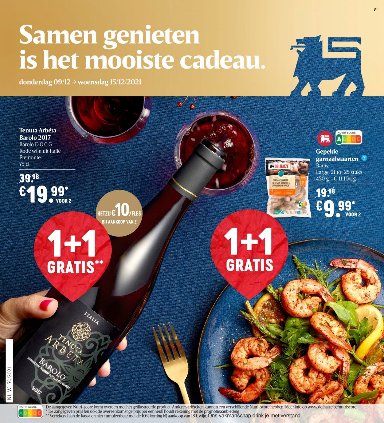 thumbnail - Delhaize-aanbieding - 09/12/2021 - 15/12/2021 -  producten in de aanbieding - Barolo, rode wijn, wijn. Pagina 1.