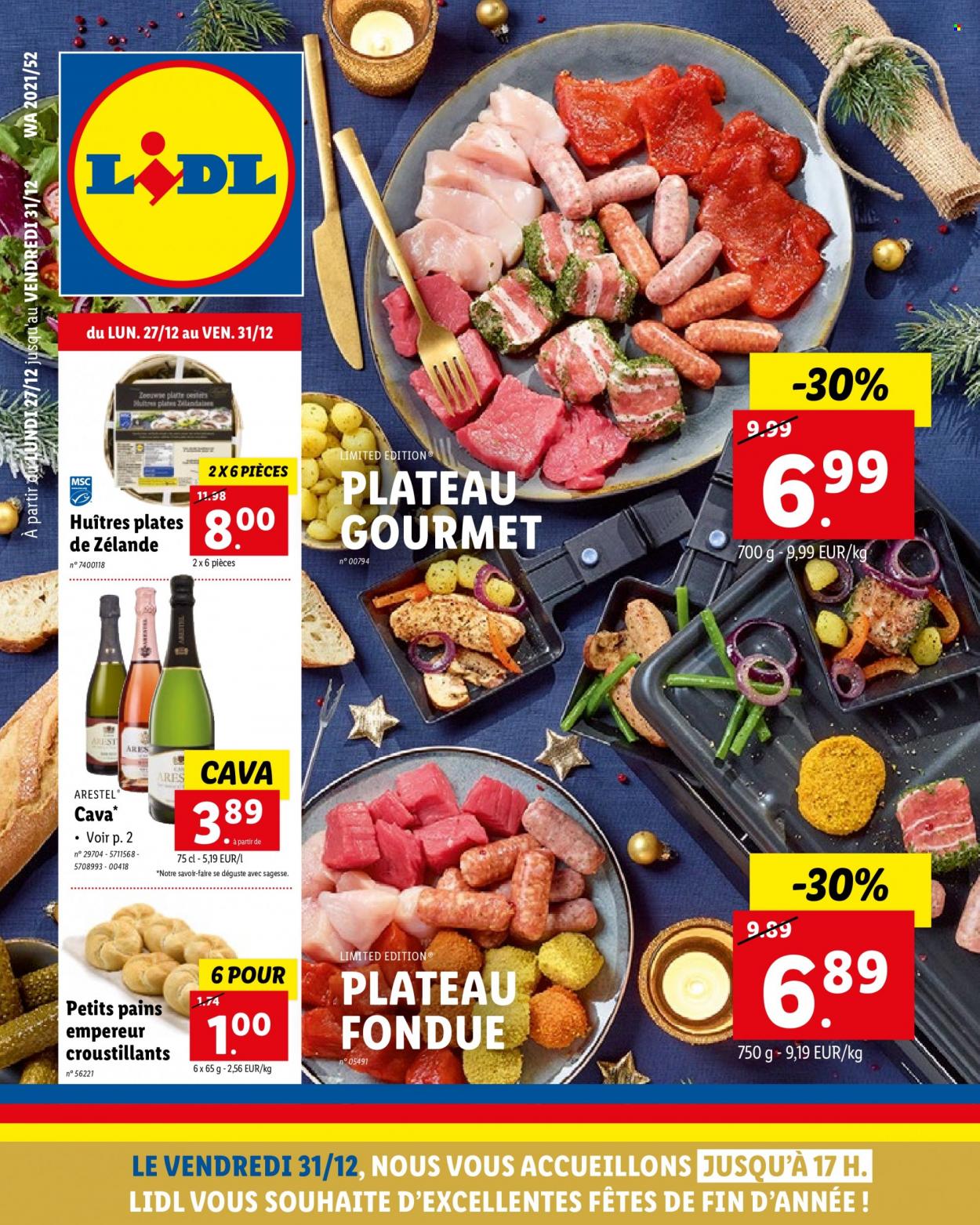 thumbnail - Catalogue Lidl - 27/12/2021 - 31/12/2021 - Produits soldés - pain, huître. Page 1.